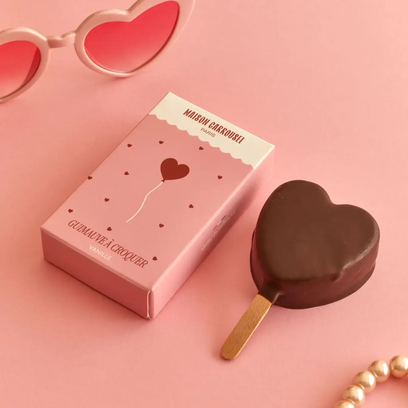 Einzelnes Schokoladen-Marshmallow-Herz
