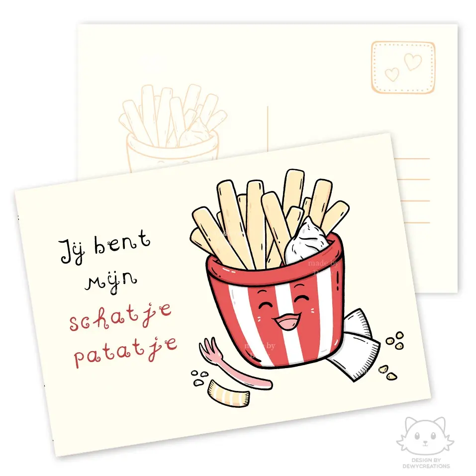 Funny A6 card - Valentine's Day - Bag of Fries