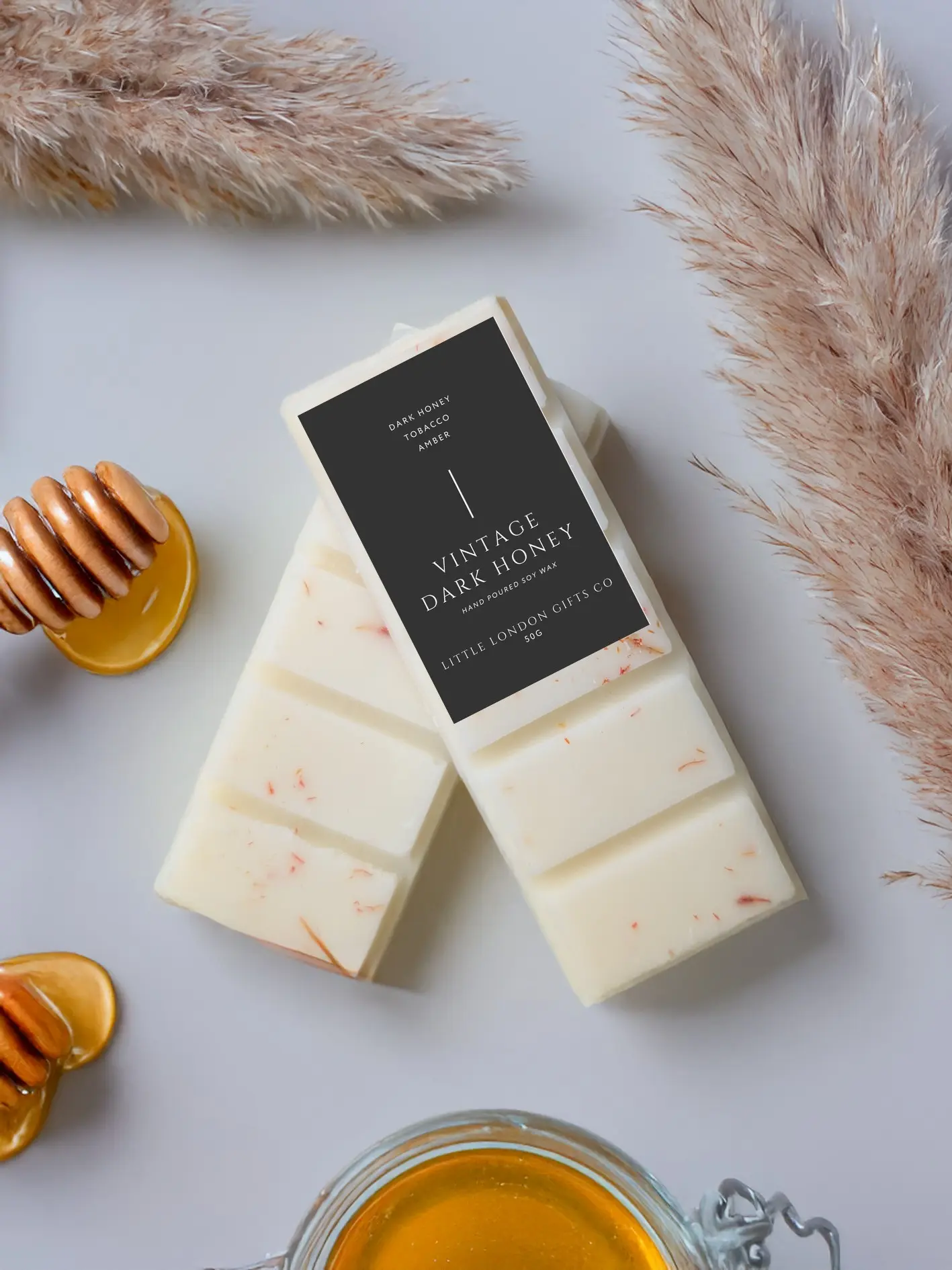 Botanical Wax Melt Snap Bars, Dark Honey Vintage - 50g Snap Bar