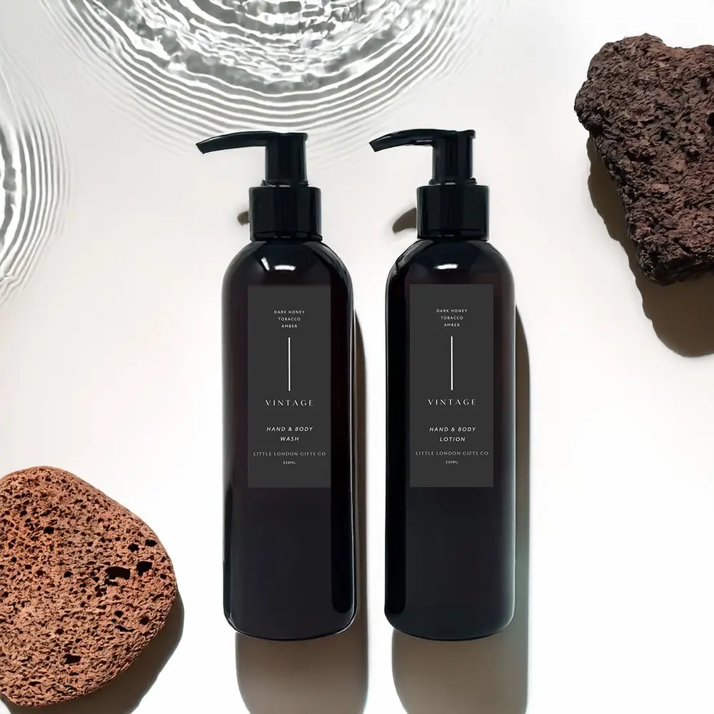 Hand & Body Soap & Lotion Set, 2x 250ml, Dark Honey, Vegan, Paraben Free