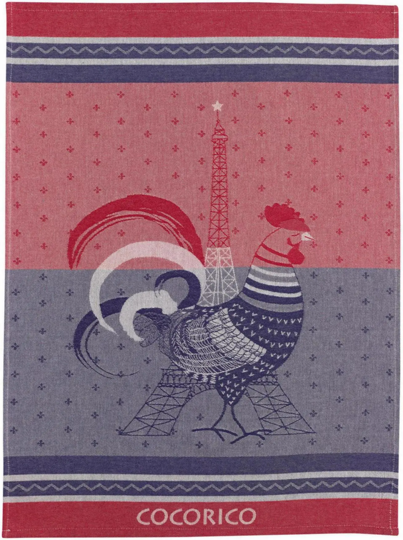 Cocorico jacquard tea towel Multicolor 50 x 70