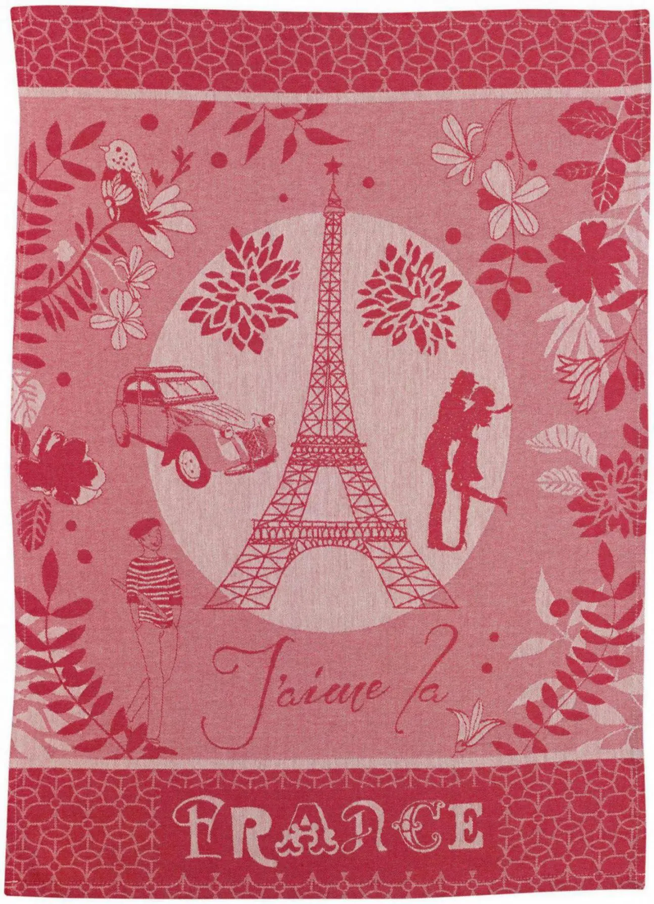 Jacquard tea towel Eiffel Tower Red 50 x 70