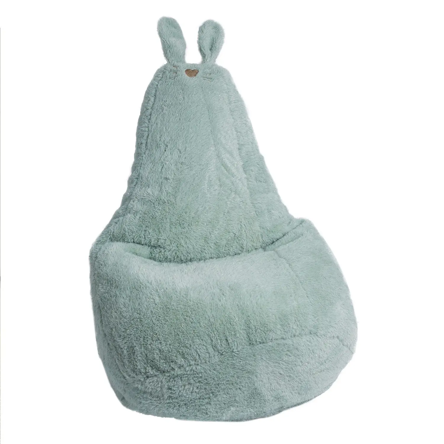 Children's Pear with Green Glitter Rabbit Ears - Made in France - Pioupiou et Merveilles