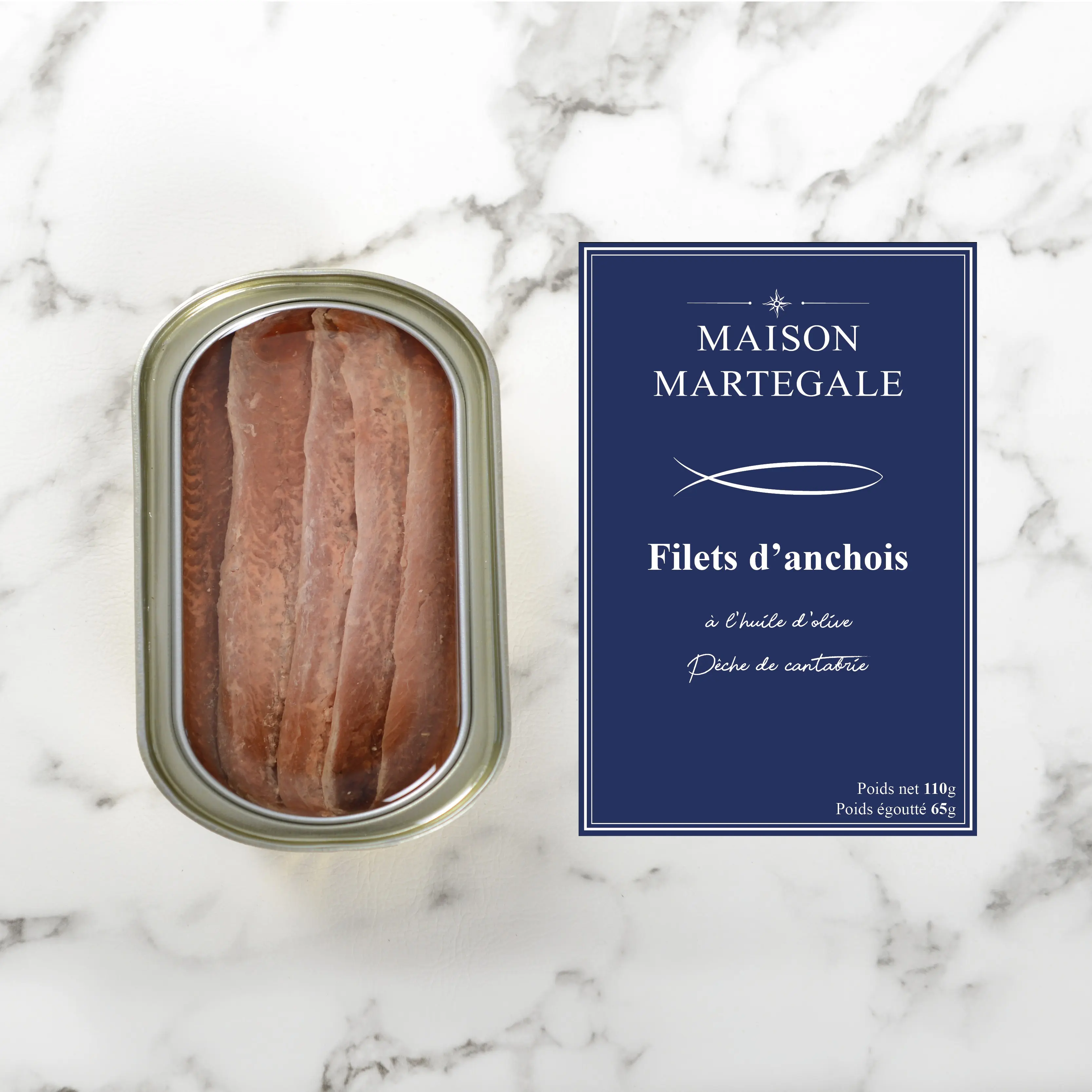 Cantabrian anchovy fillets 136g - 12 pieces Size 0