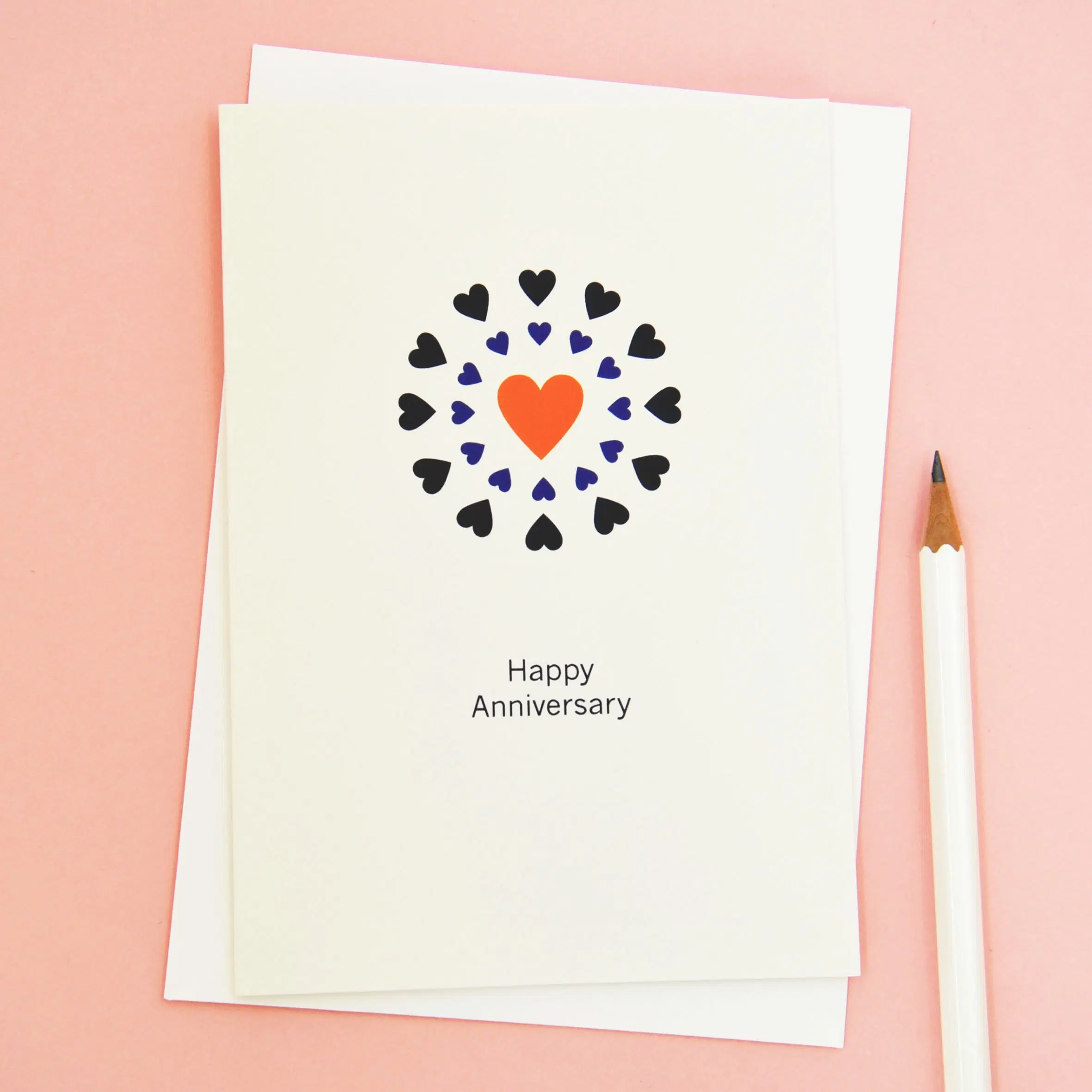 Glückwunschkarte zum Jahrestag in Herzen