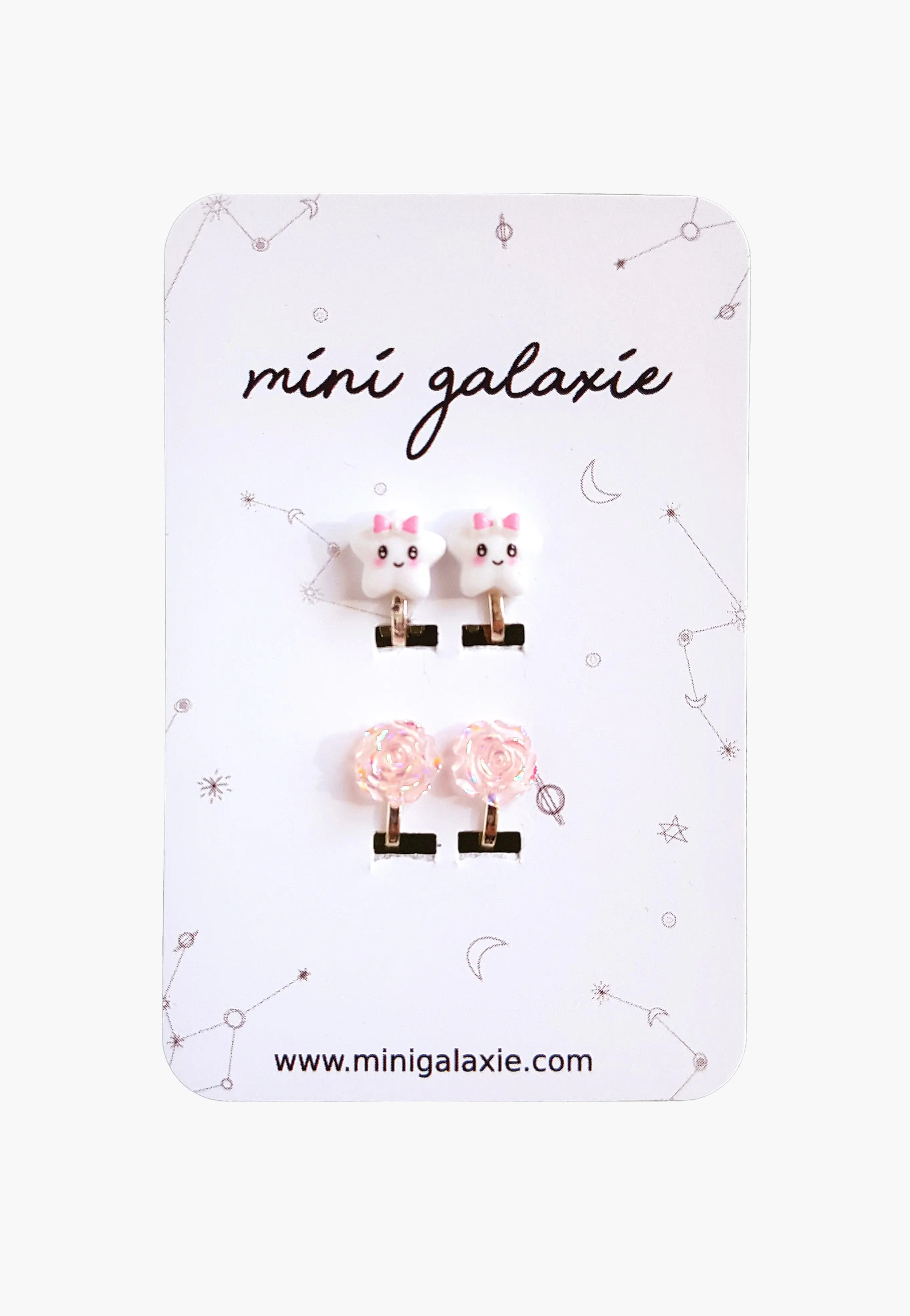 Ausgefallene Ohrclips für Kinder - Sterne und Rosen 🌹