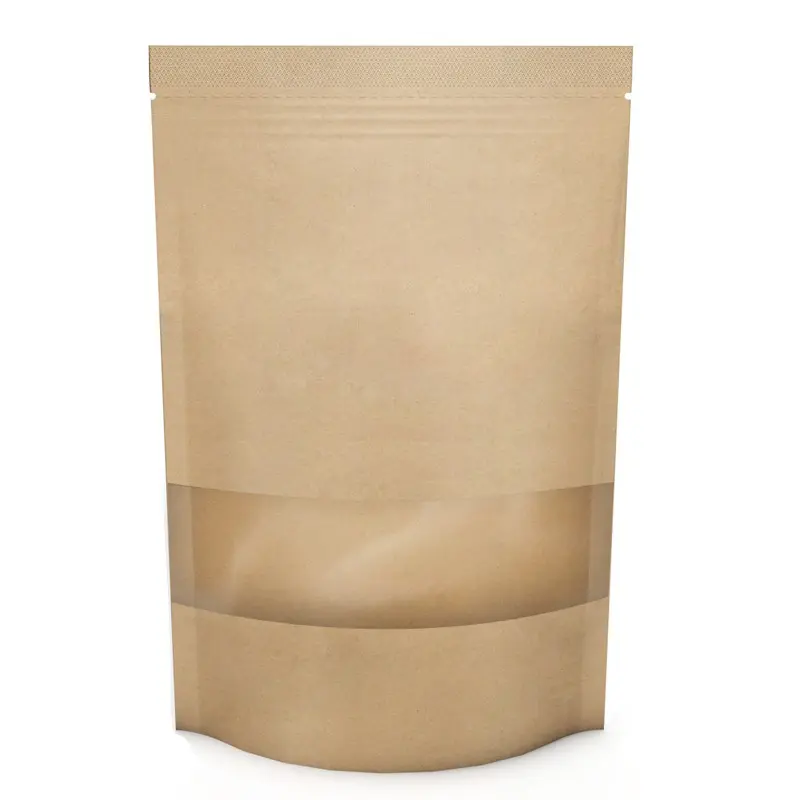 Sachet Kraft doré avec fenêtre 14x22cm (50 unités)