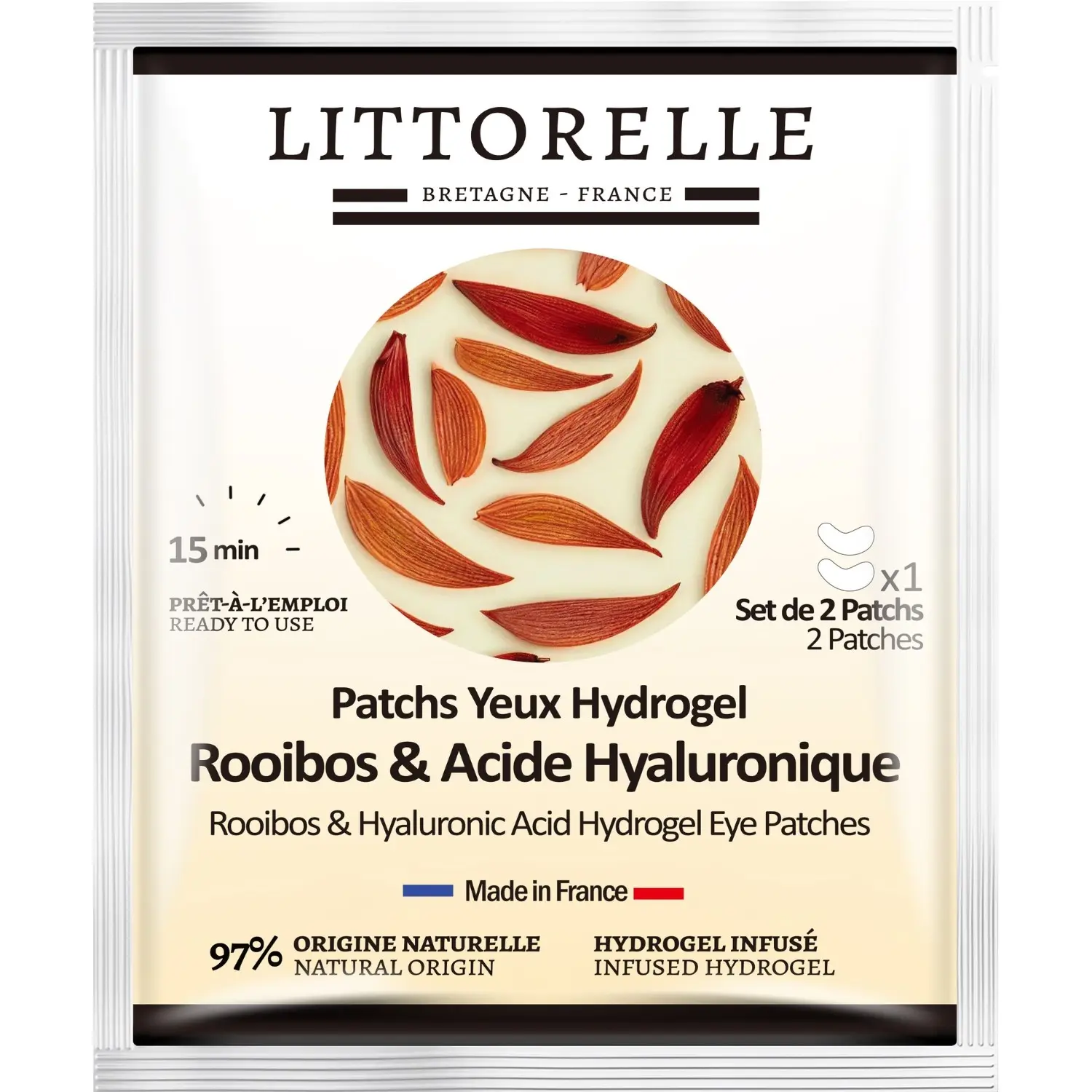 Patchs Yeux en Hydrogel infusés au Rooibos et Acide Hyaluronique