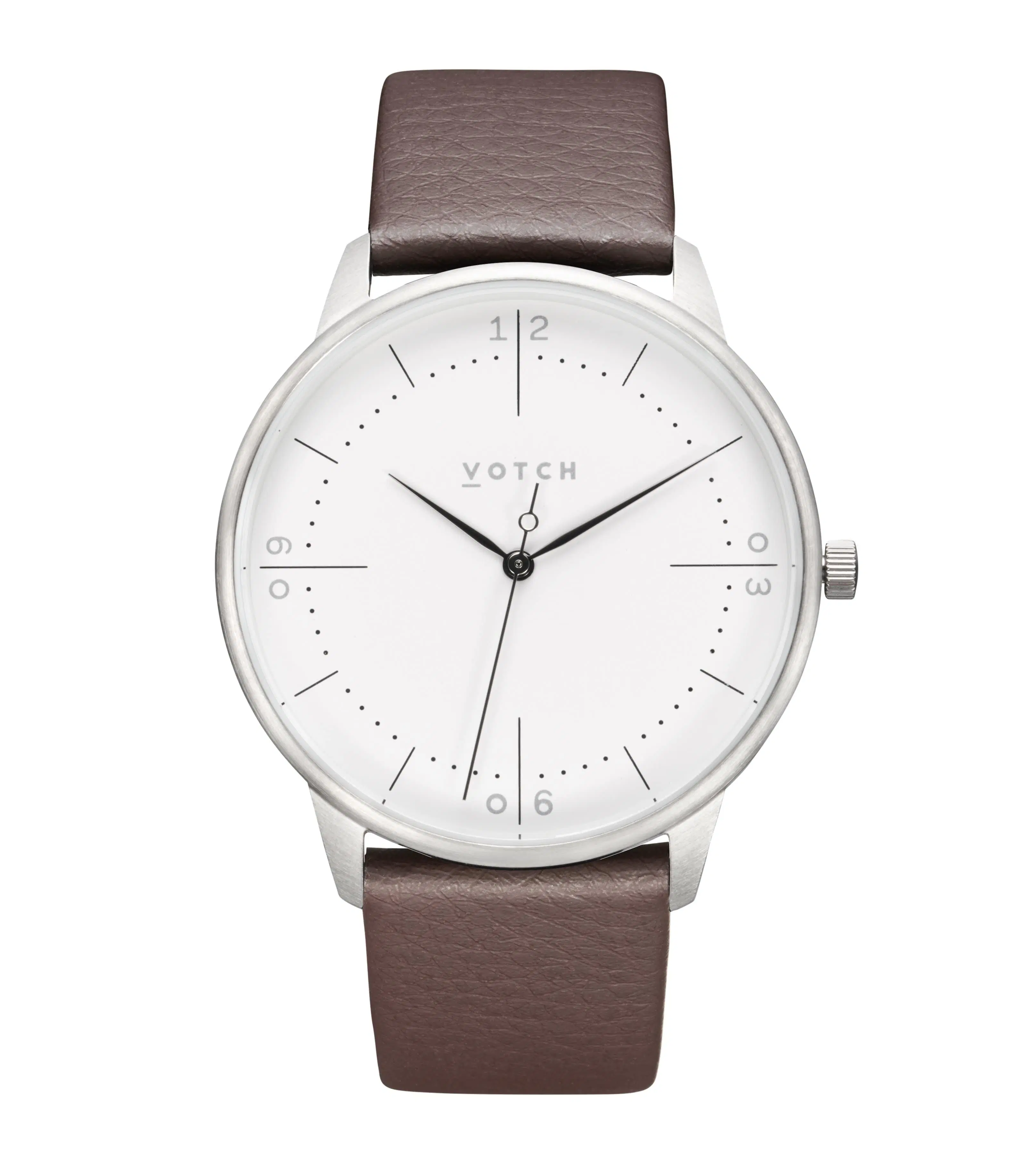 Silberne und braune Uhr | Aalto