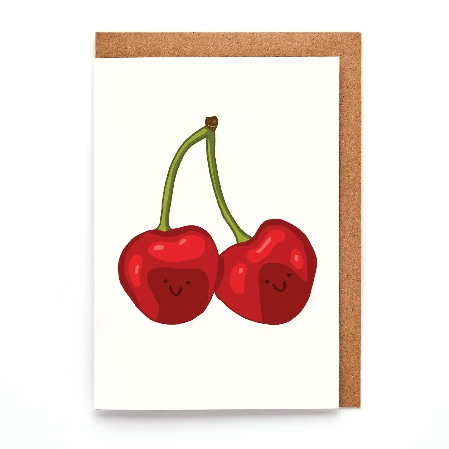 Mini Cherries Card | Cute Fruit Greeting | Small Love Card