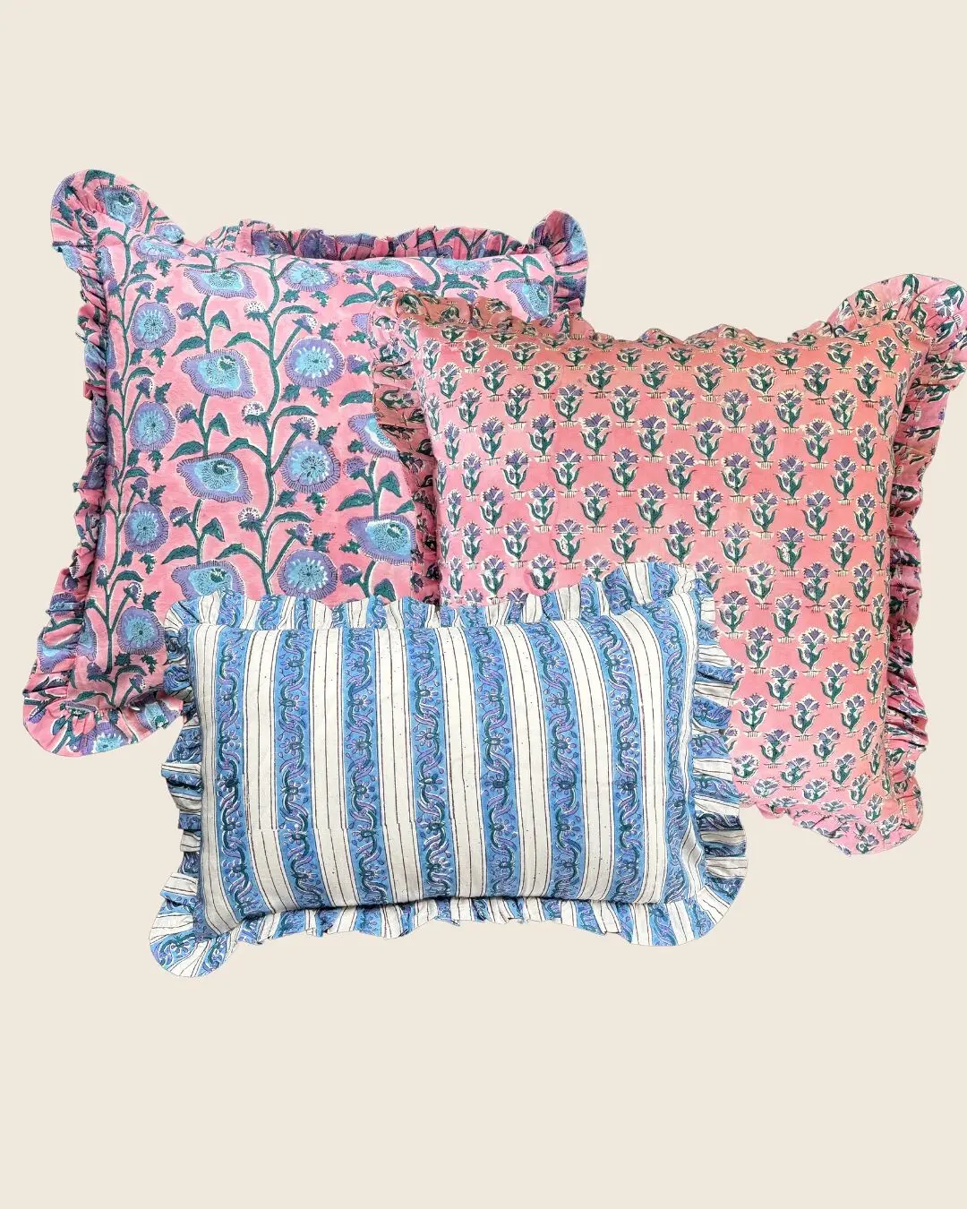 Quadratisches Kissen „Taj“ in Rosa