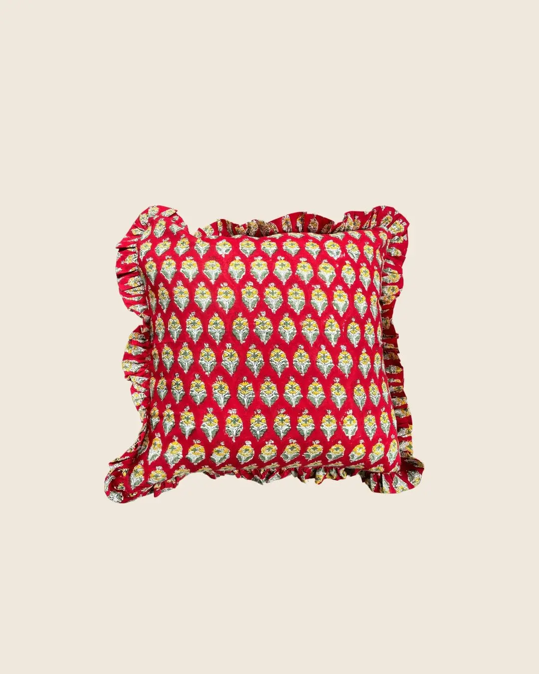 Rotes quadratisches Kissen Sonal