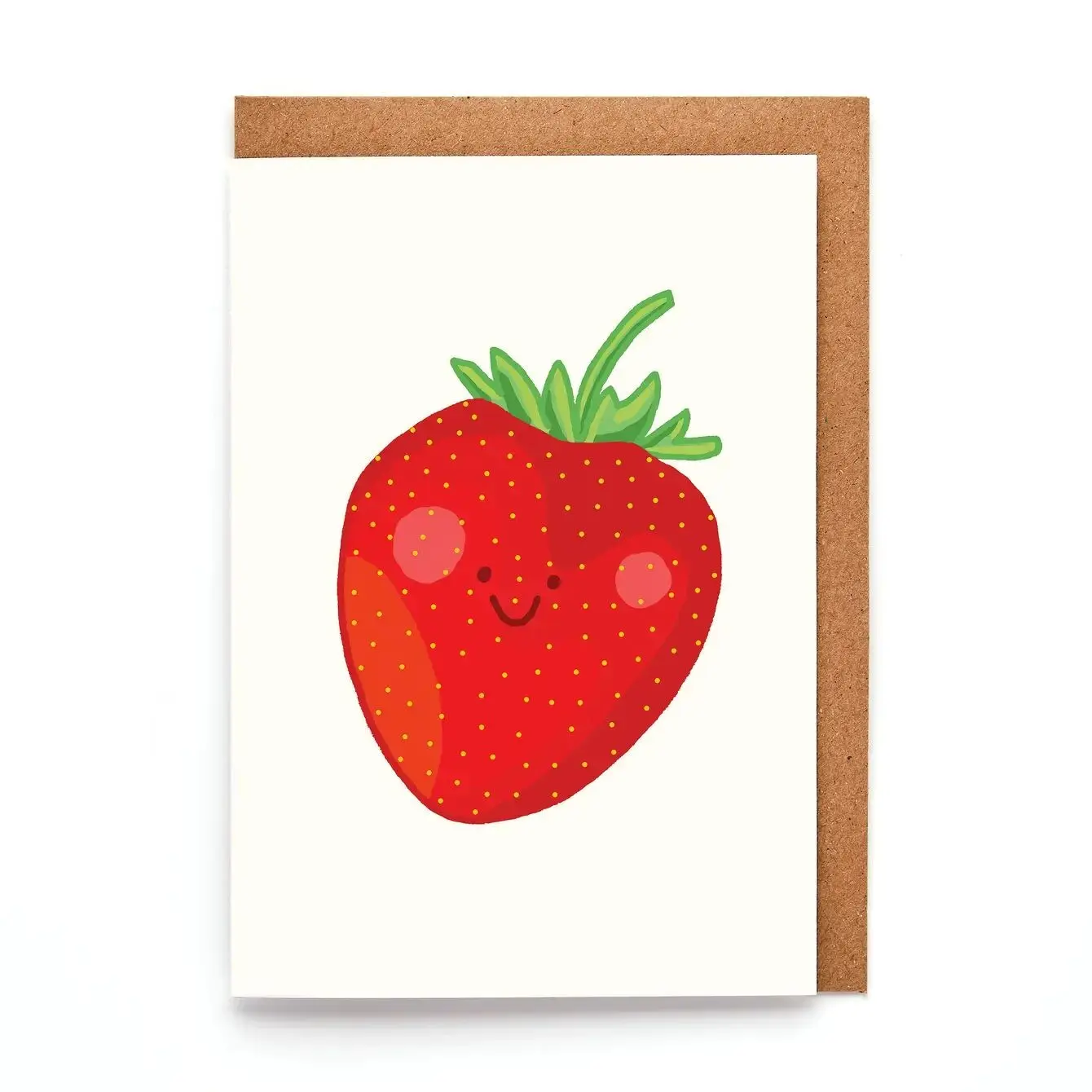 Mini Strawberry Card | Cute Fruit Greeting | Small Love Card