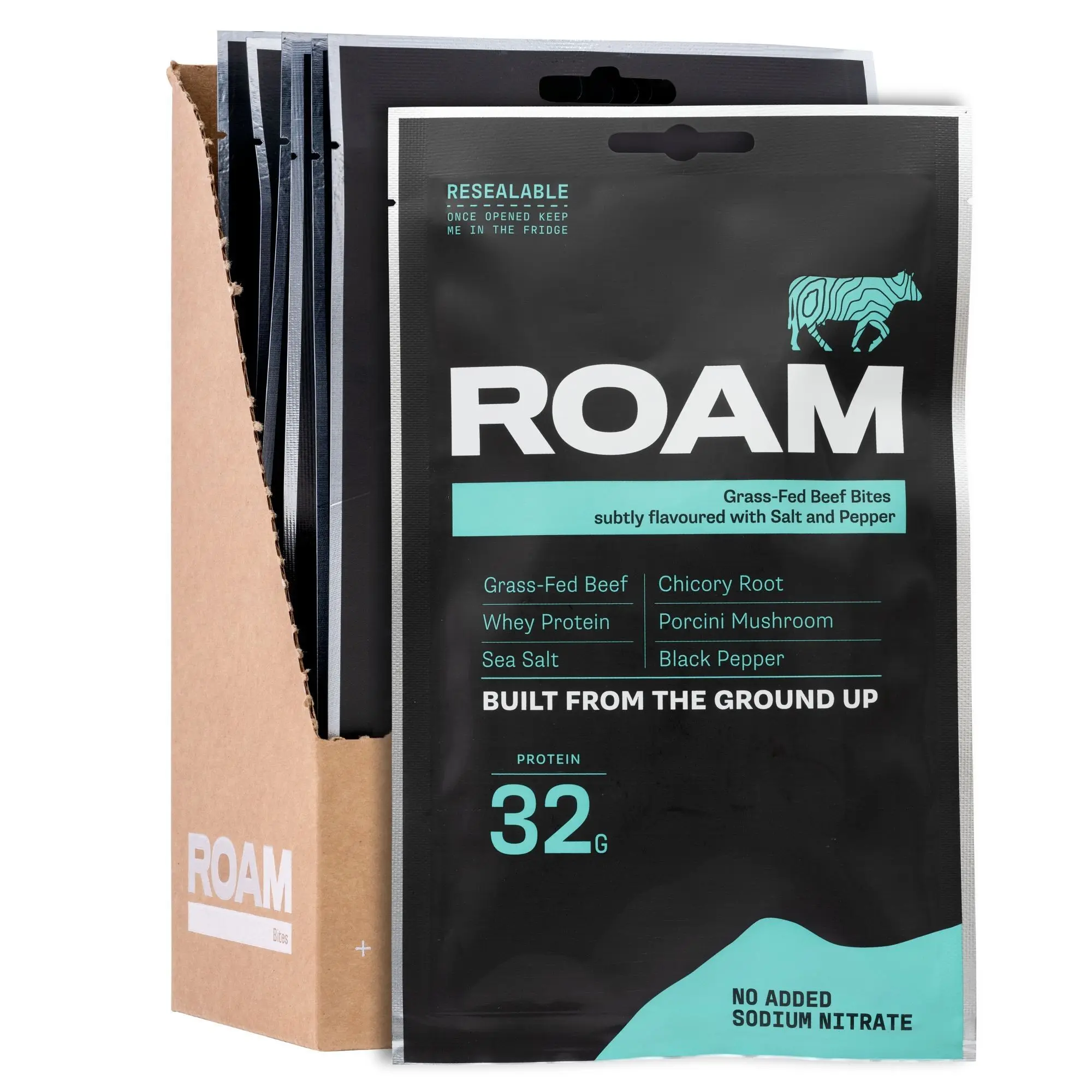 Bouchées de bœuf protéinées naturelles au sel, poivre et cèpes - Sachet de 12 x 70 g
