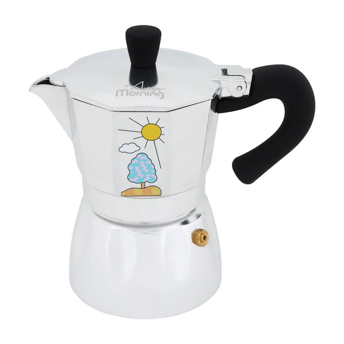 Any Morning Stainless Steel Espresso Coffee Stovetop Maker Pot 6 Cups, 8 oz