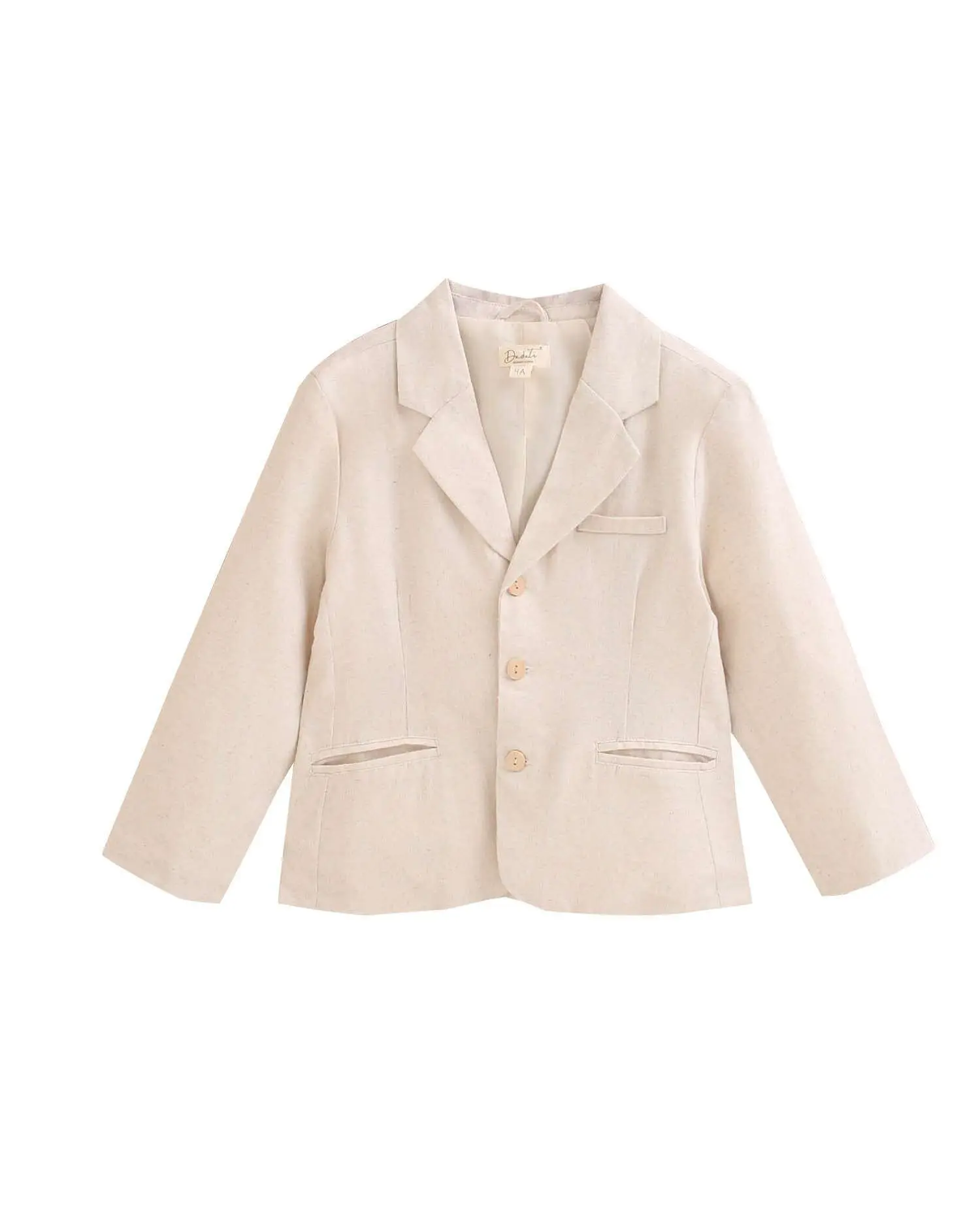 Light brown mottled linen blazer for boys M179-29514203