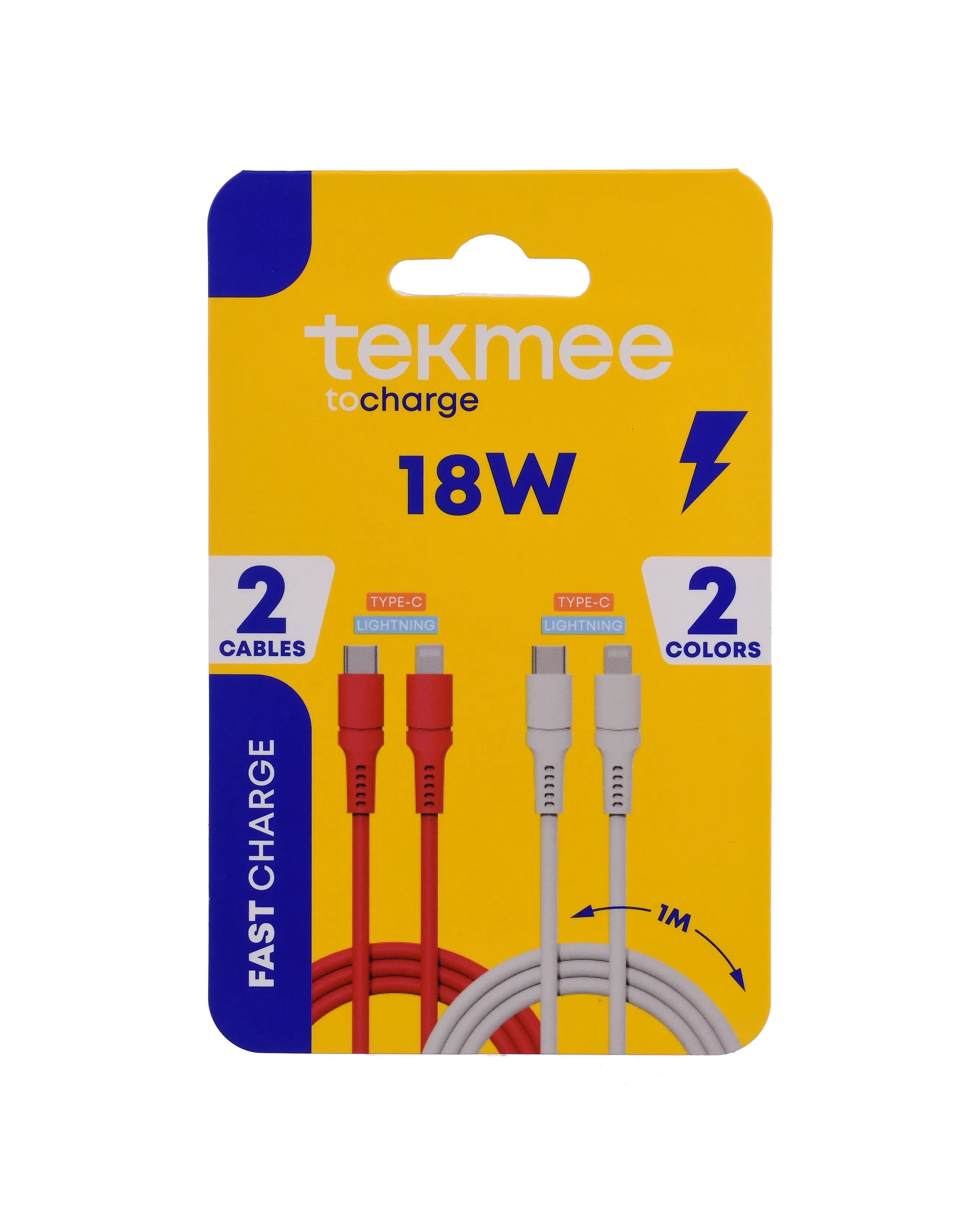 Set of 2 Type-C to Lightning Cables - 18W Fast Charging
