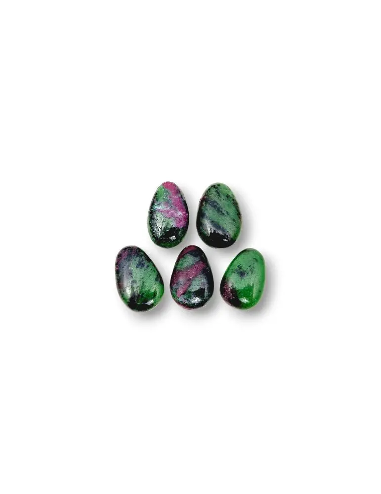 Ruby Zoisite Cross Drilled Pendants Lot x5