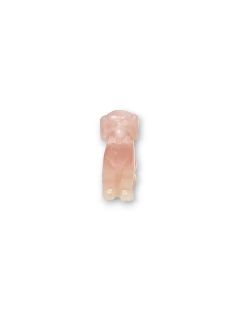 Dog carved in rose quartz