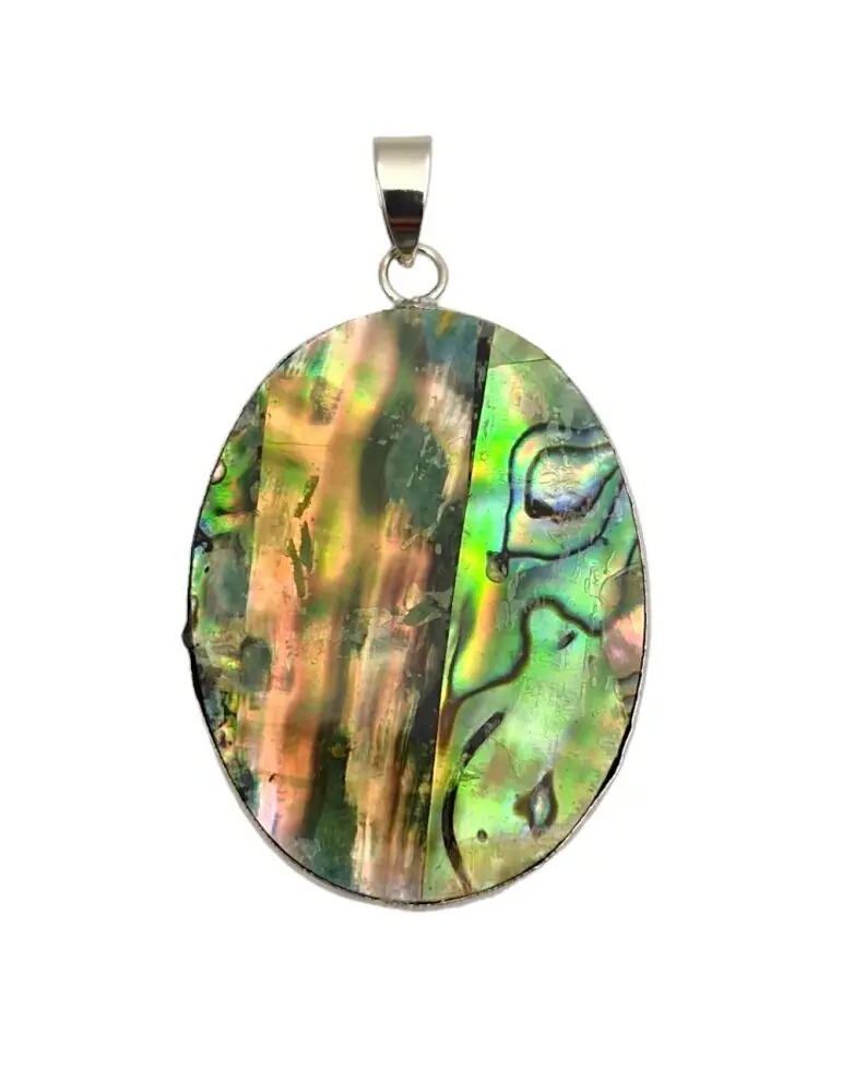 Oval mother-of-pearl pendant 4.5cm