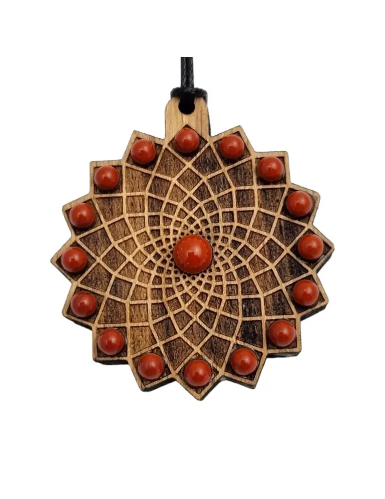 Sun of life wooden pendant