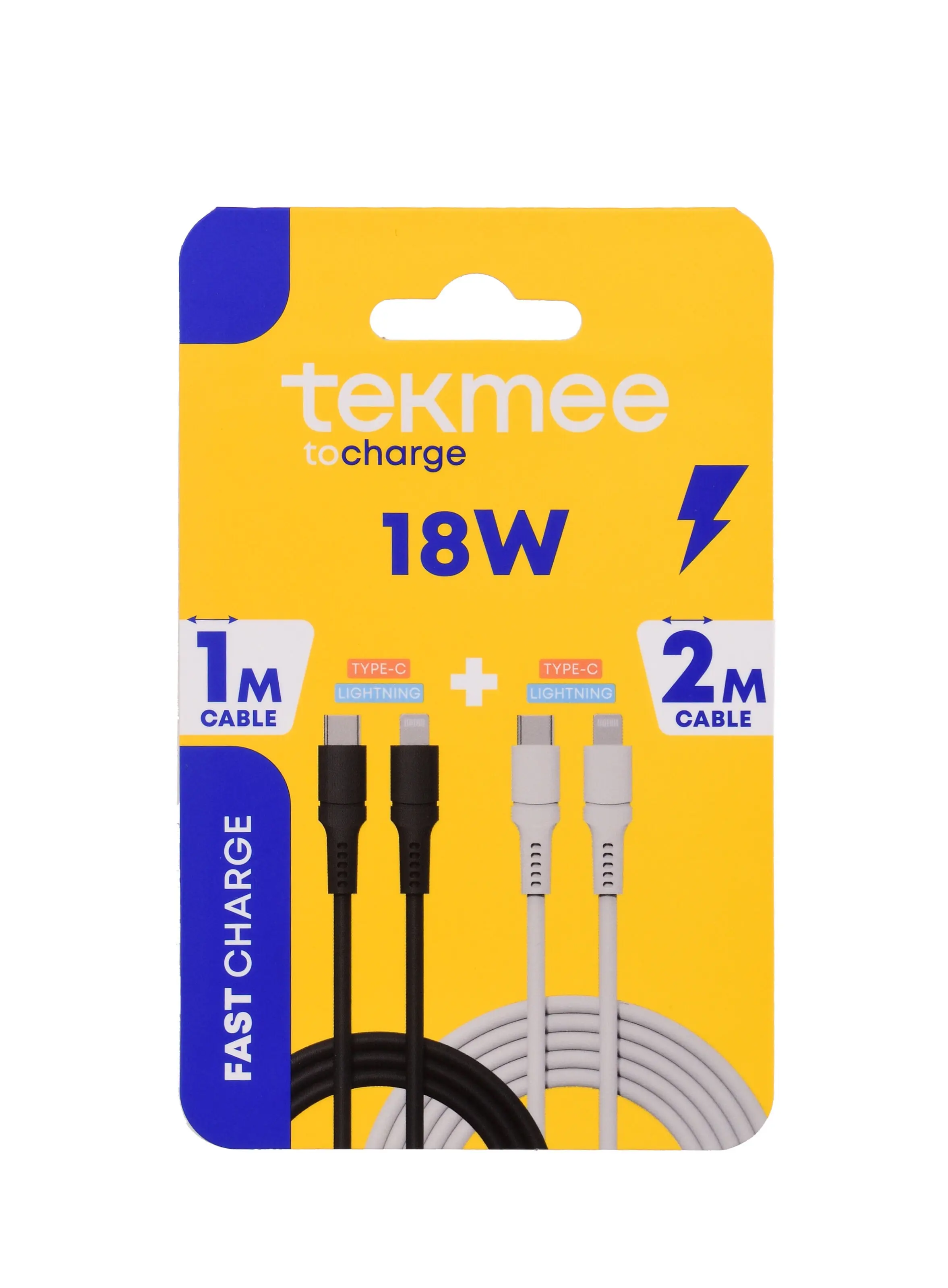 Set of 2 Type-C to Lightning Cables - 18W Fast Charging