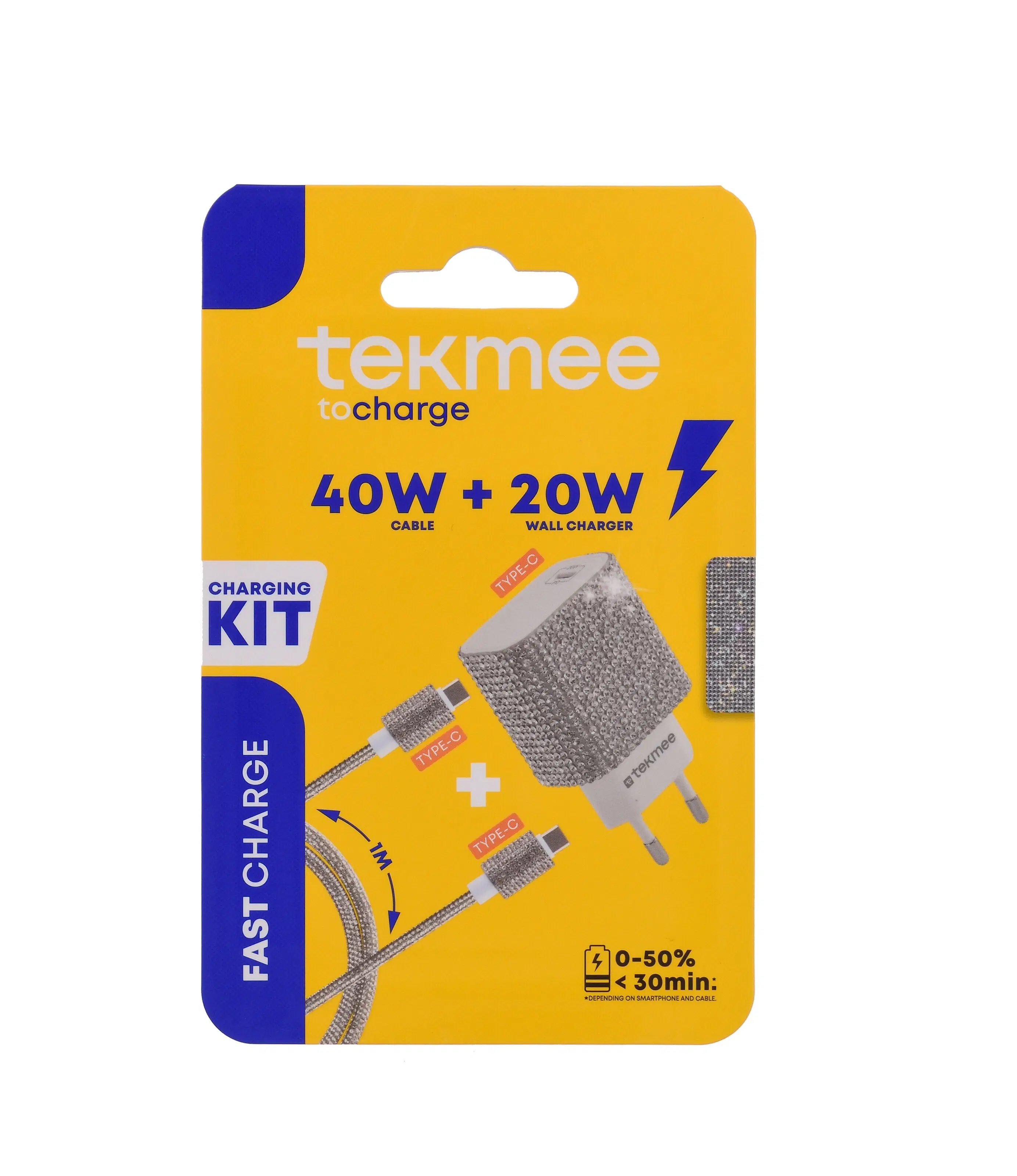 Silver Rhinestone Fast Charging Kit – 20W & 40W, Type-C