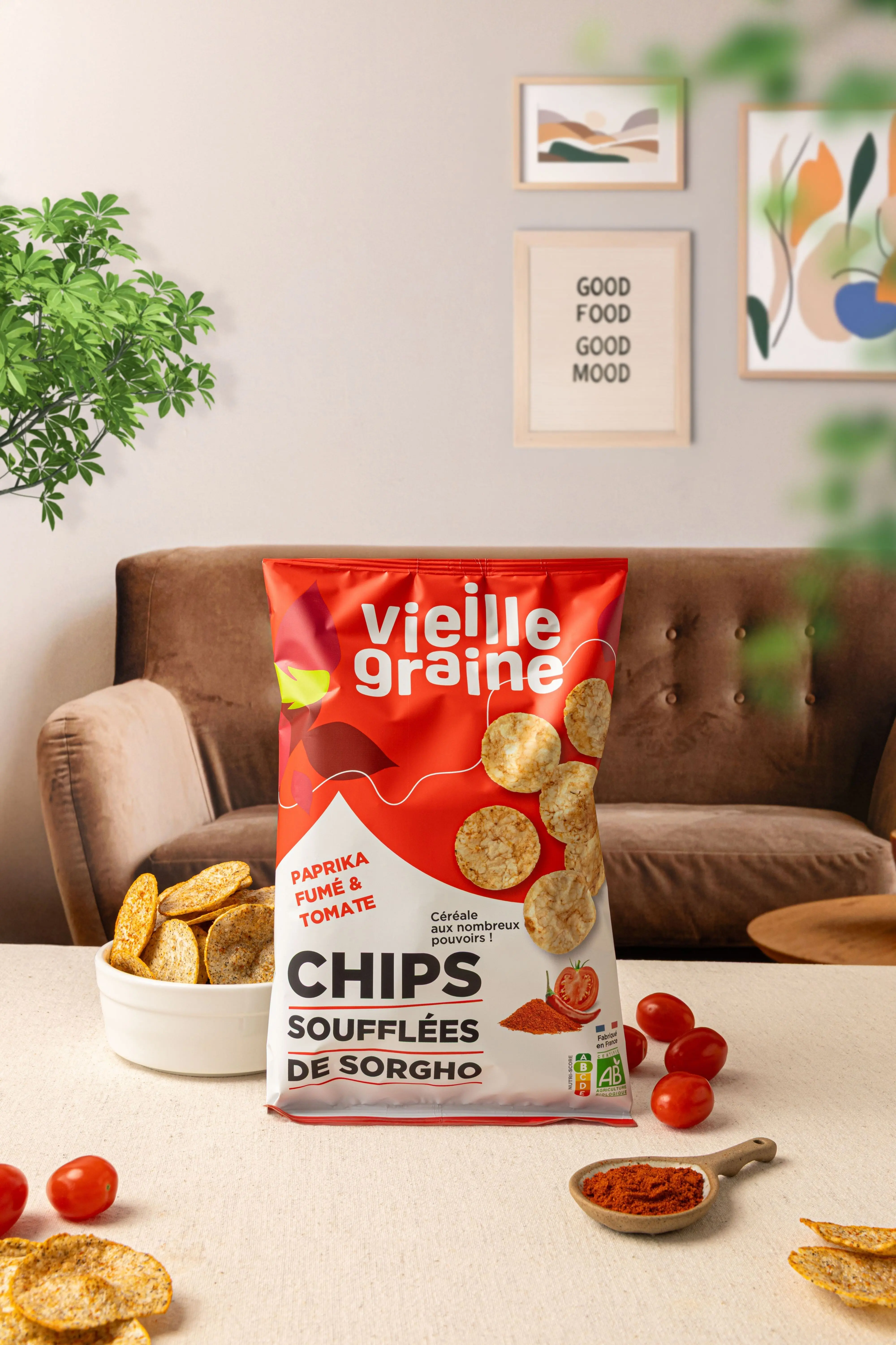 Chips soufflées de sorgho - Paprika fumé & tomate