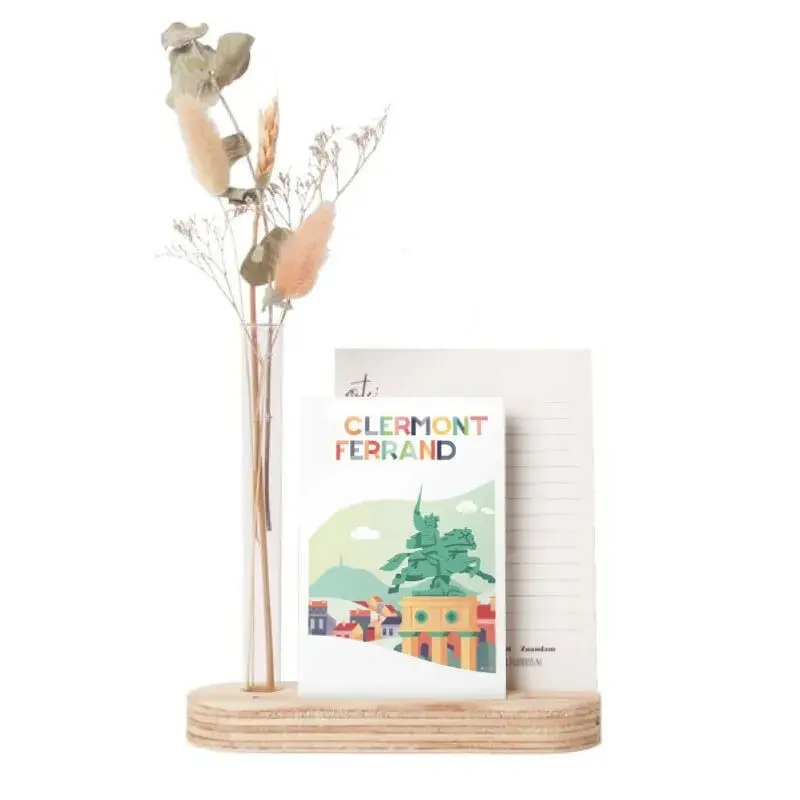 Card holder with single flower vase