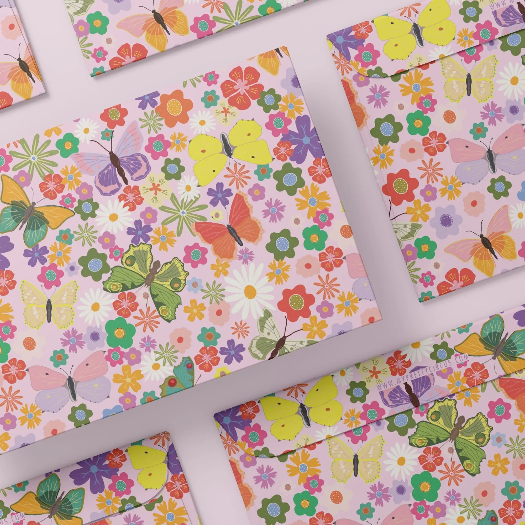 Enveloppes « Prairie fleurie » - Lot de 8 enveloppes DIN C5