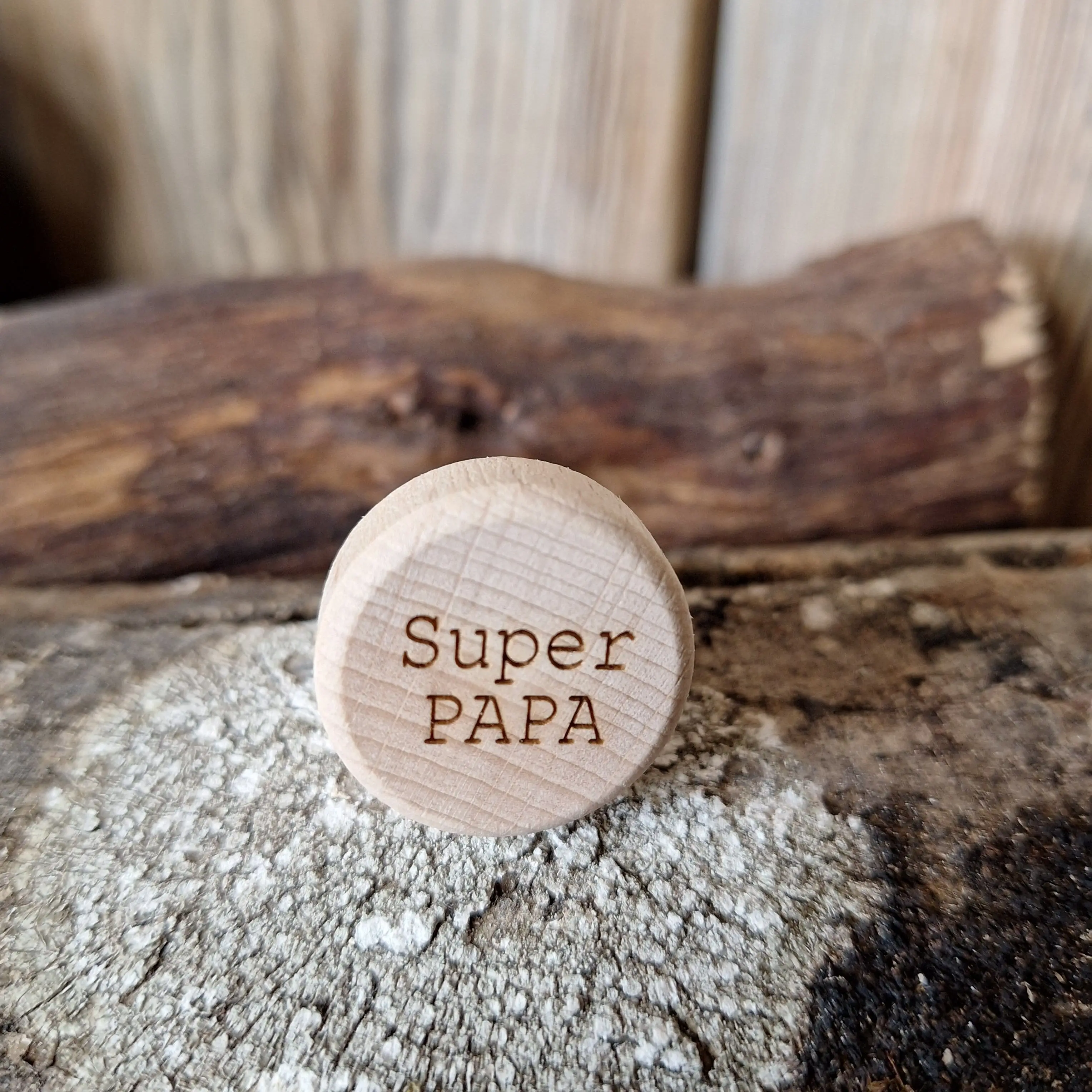 Wooden and cork bottle stopper (Father's Day gift)