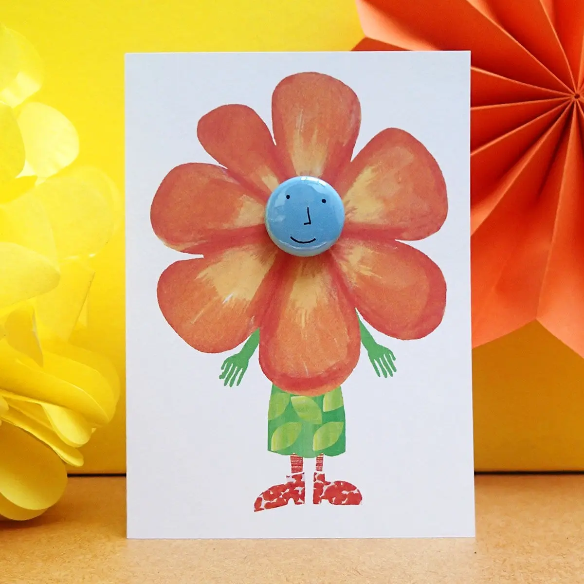 Costume de fleur - Carte de vœux avec badge