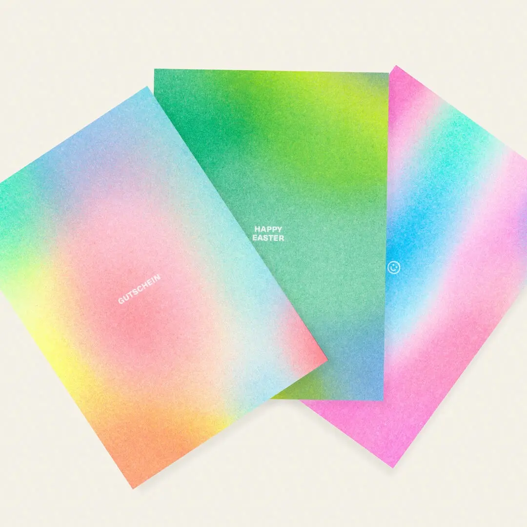 Risographie Postkarte – Smilie Verlauf – DIN A6