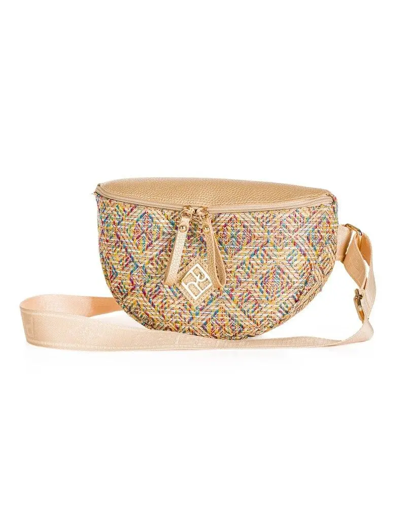 Middle Taglia Straw Gold Bag