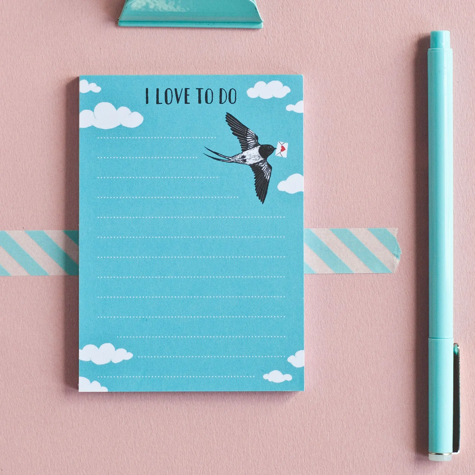 Bloc-notes A7 Hirondelle et lettre d'amour