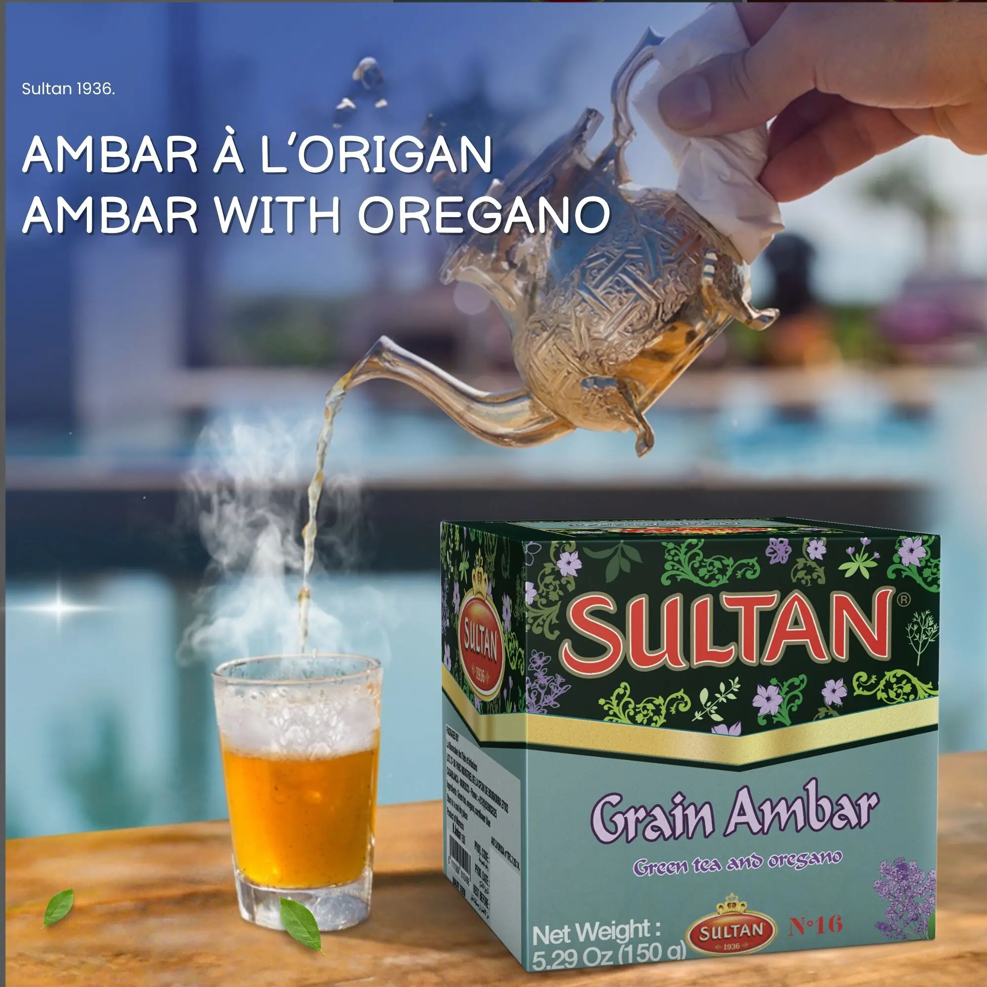 Marokkanischer Grüntee Sultan - Mit Oregano 150g