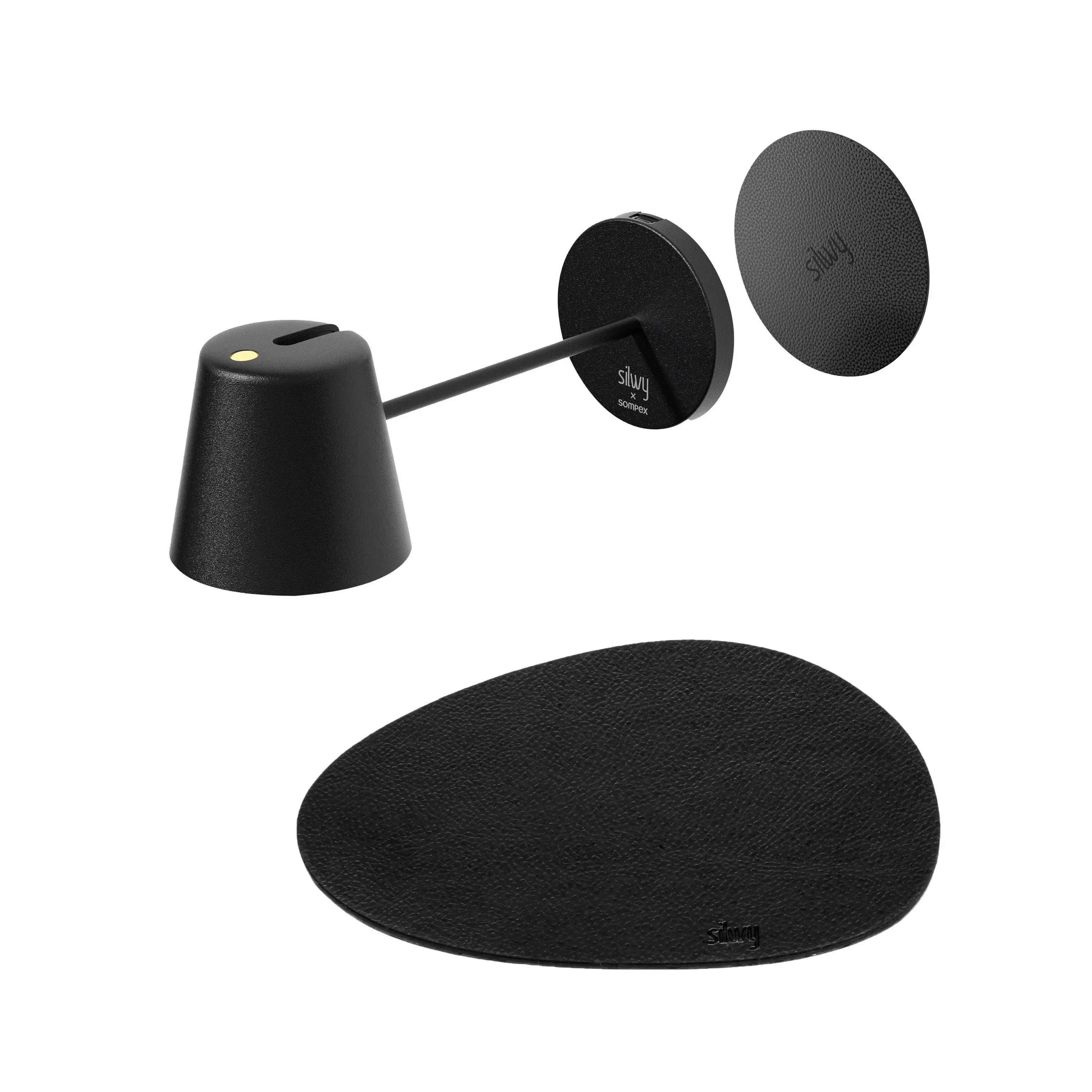 Magnetic light PORTOFINO BLACK incl.Placemat