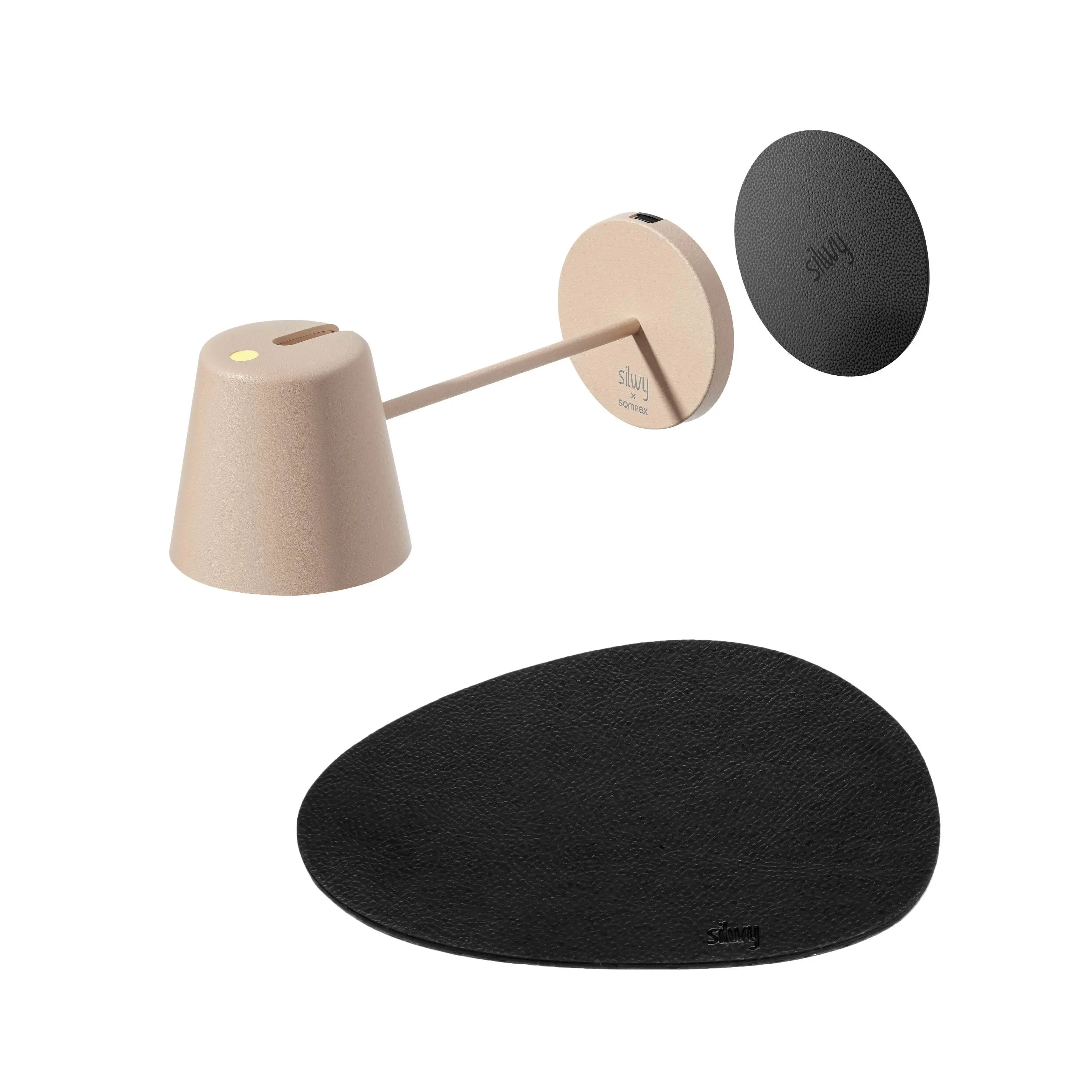 Magnetic lamp PORTOFINO BEIGE incl.Placemat