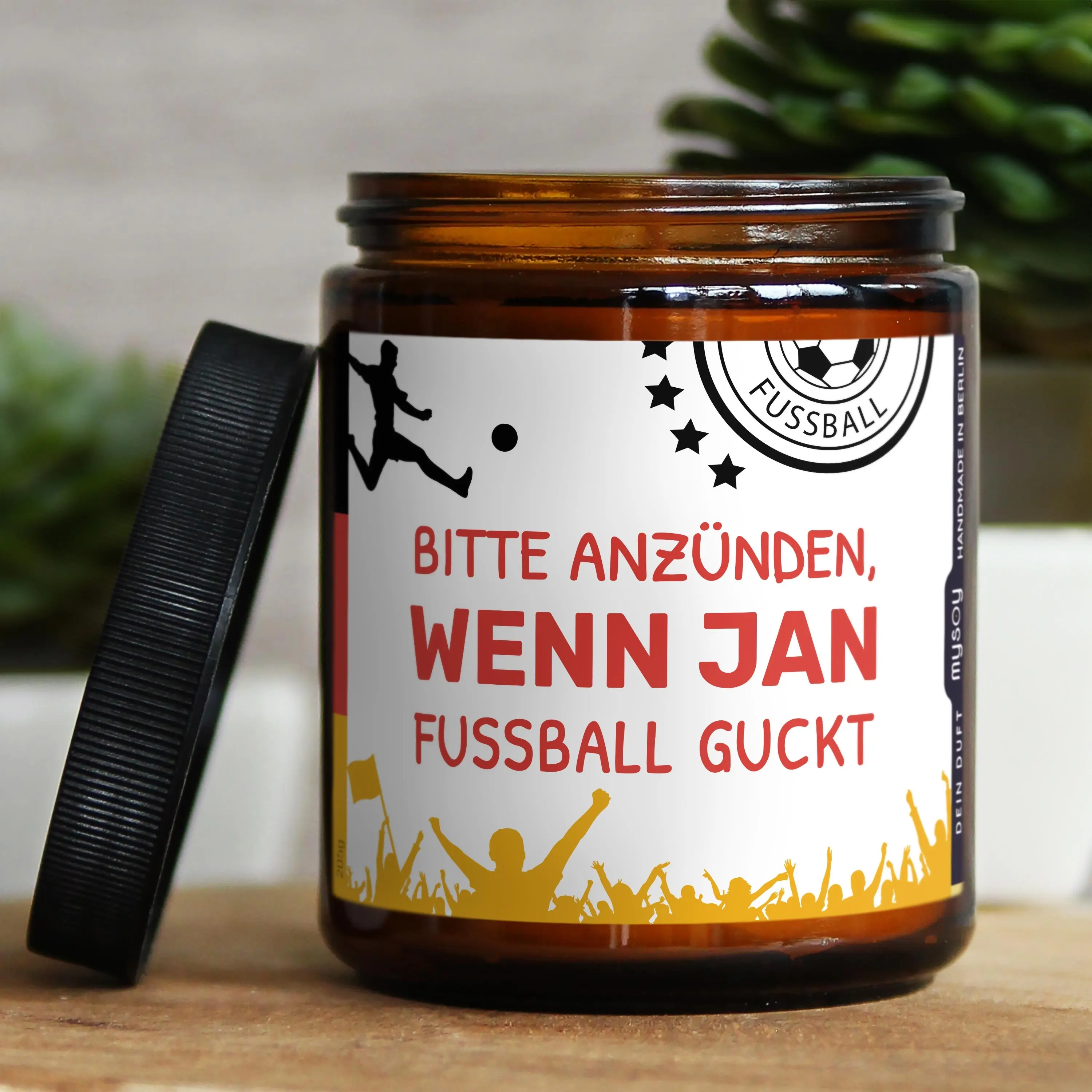 Personalized Football Candle