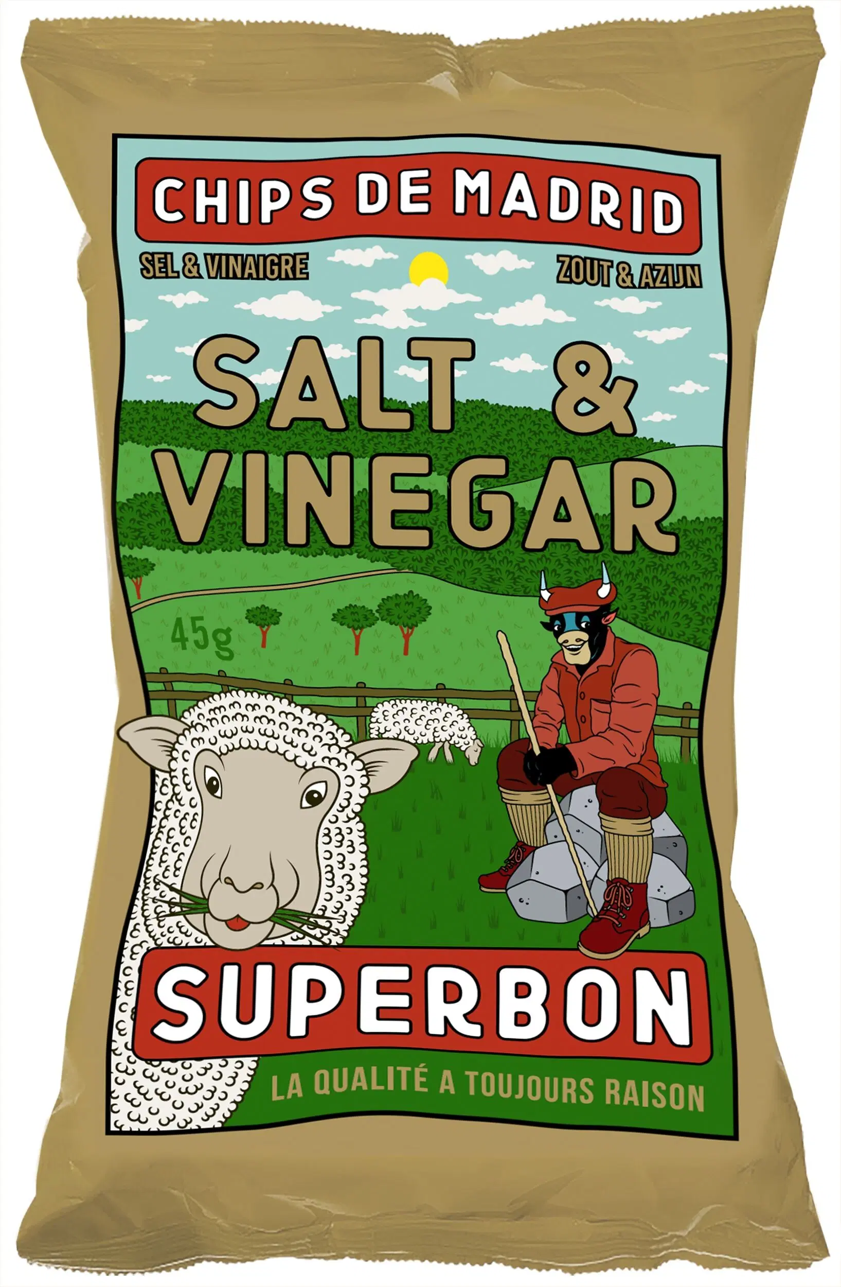 Superbon Chips de Madrid Salz & Essig 25 x 45 g Einzelportionsbeutel
