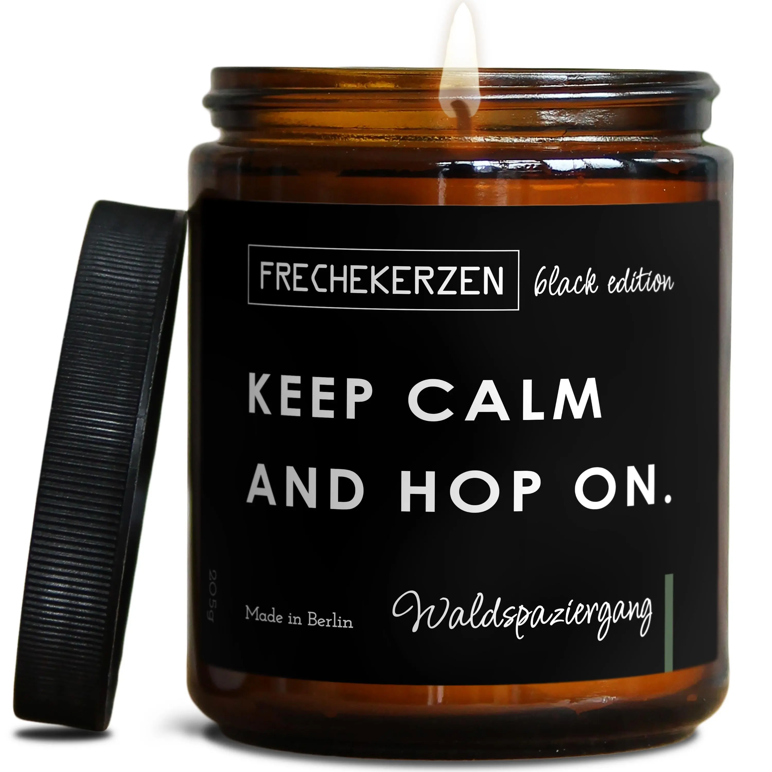 Funny candle | keep calm and hop on.