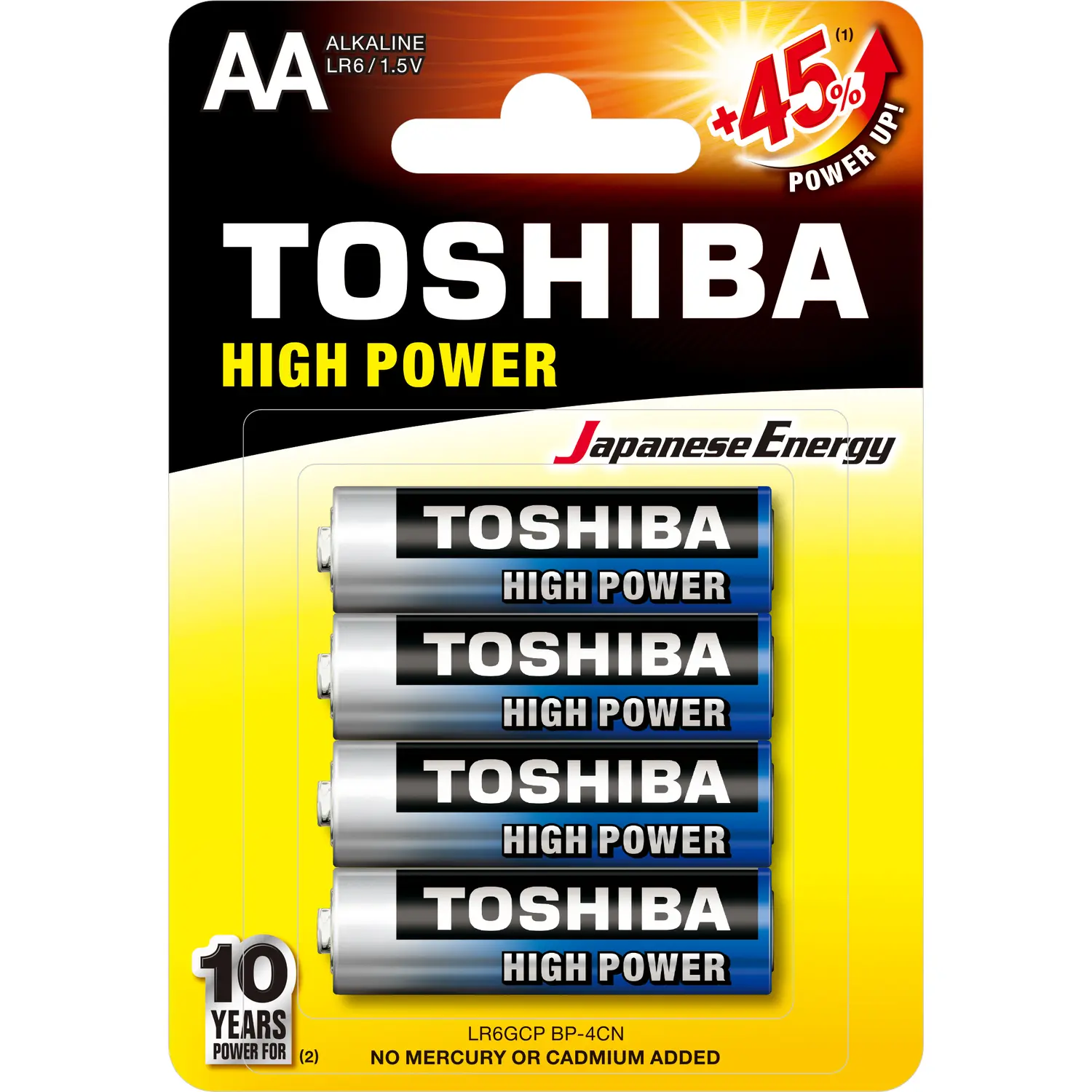 TOSHIBA Pack x 4 LR6GCP batteries