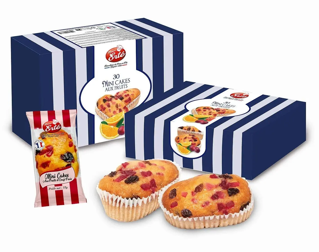Mini fruit cakes - Box of 30, 990g