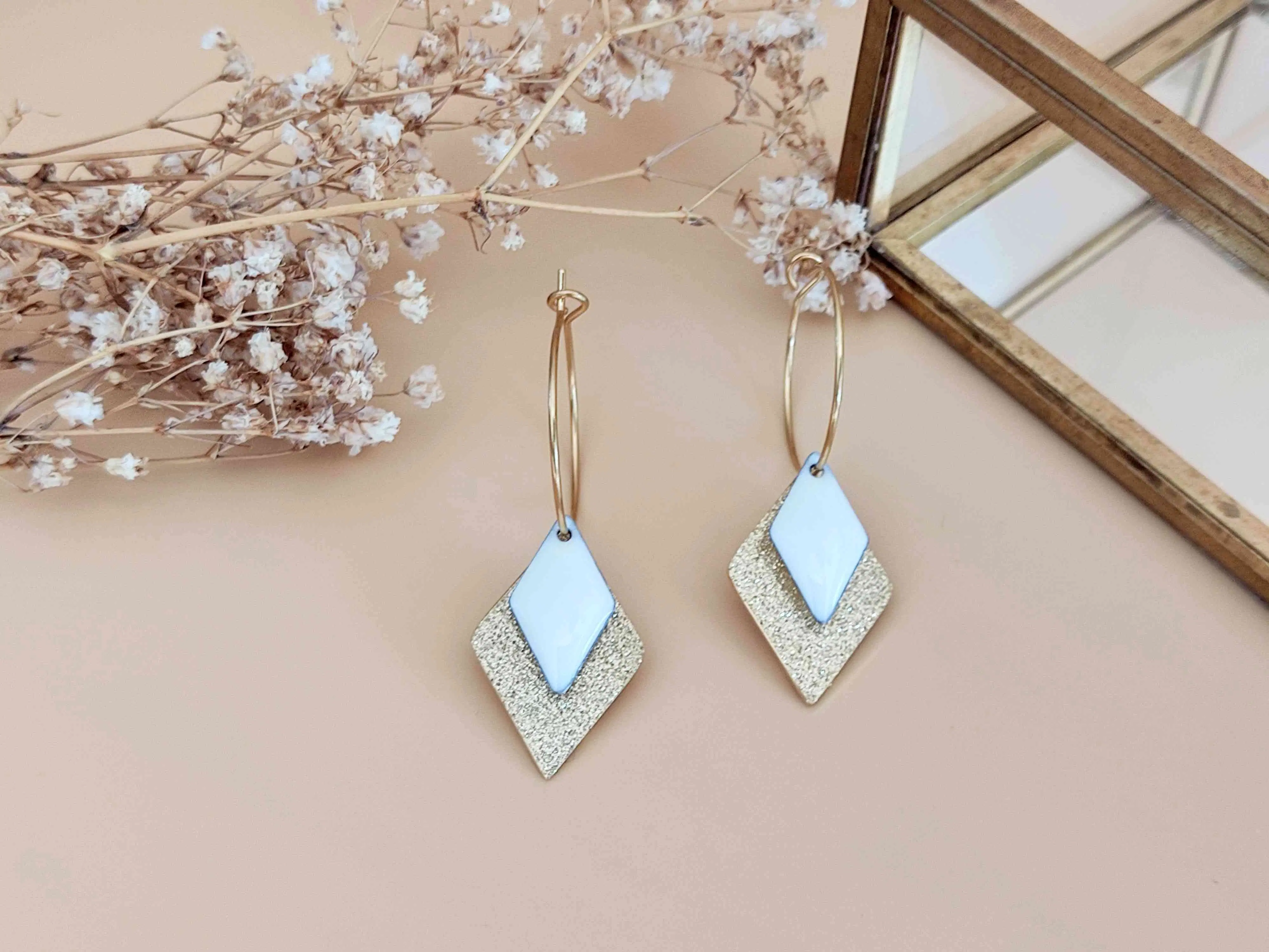 La Scintillante white diamond hoop earrings
