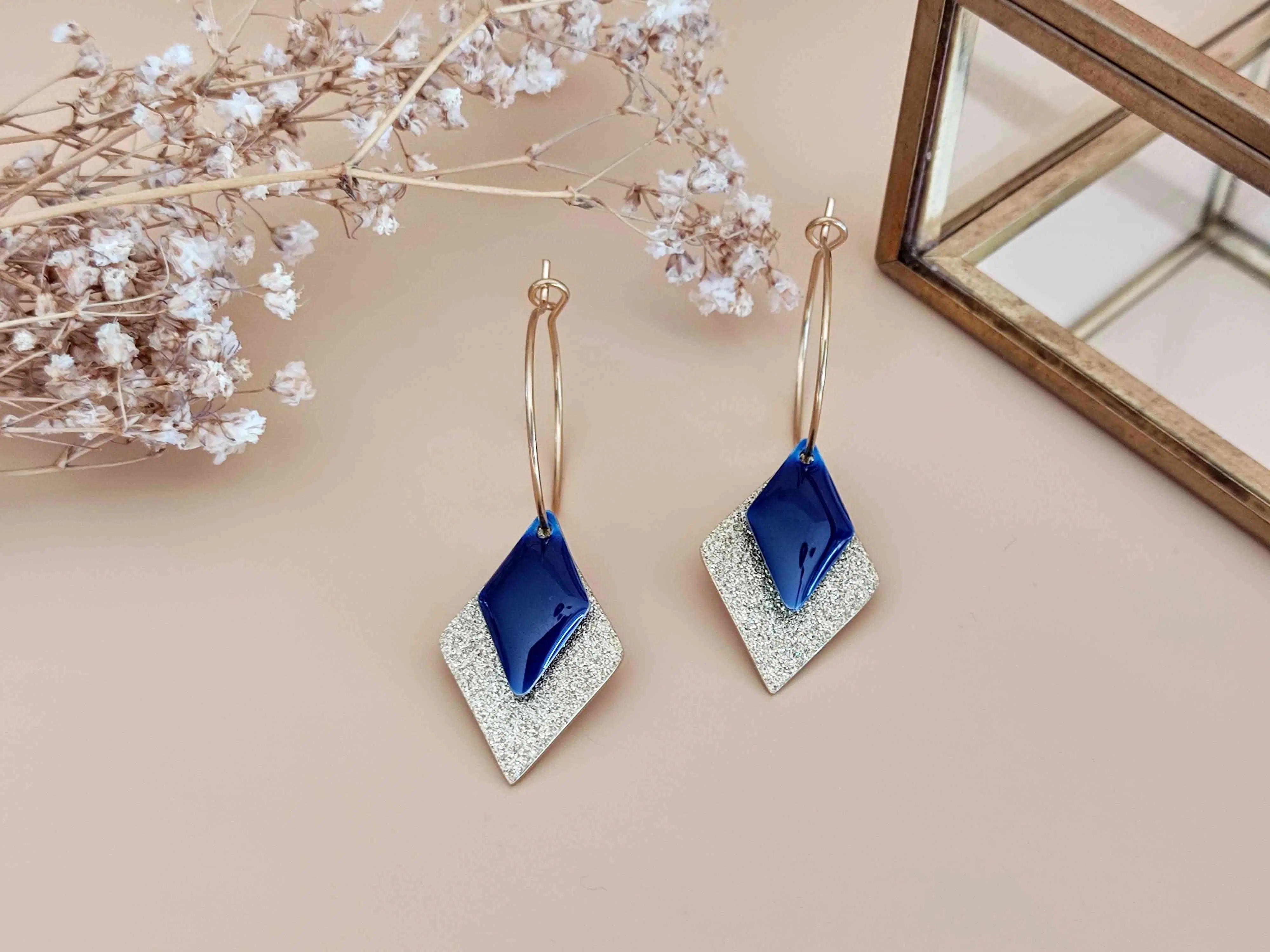 La Scintillante blue diamond hoop earrings