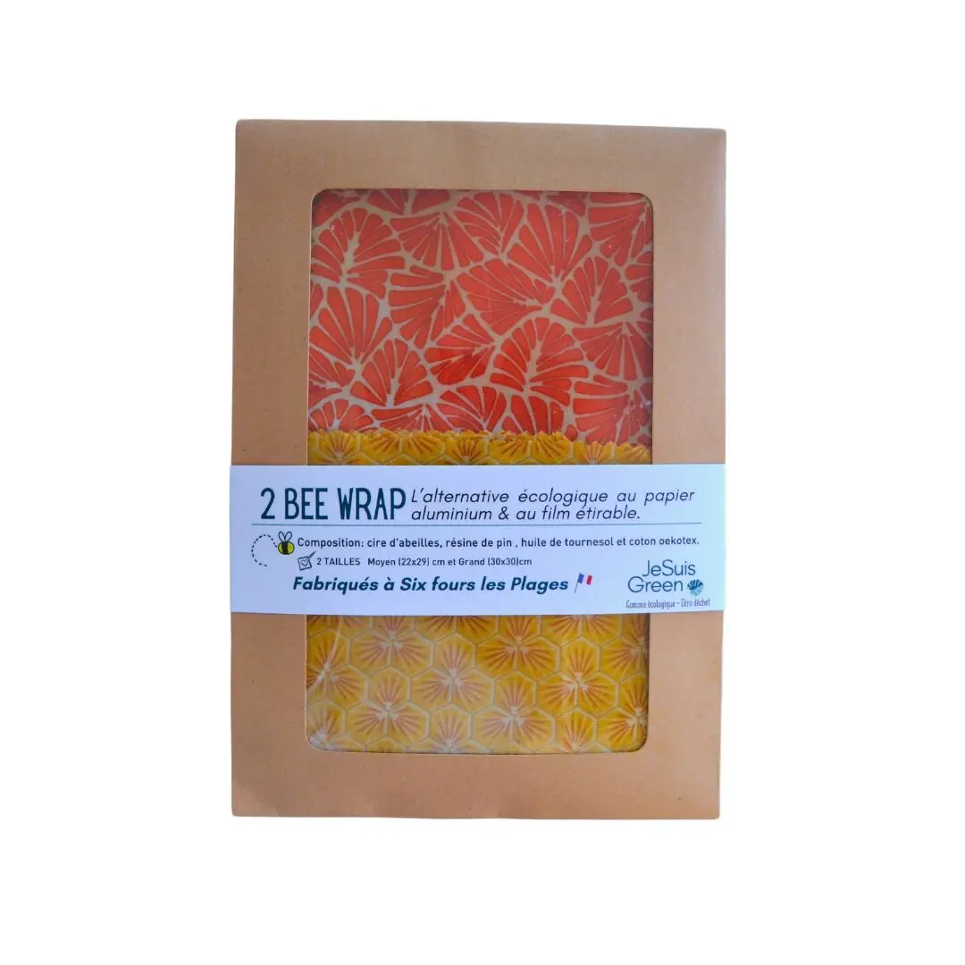 Bee Wrap Reusable and zero waste packaging 2 duo sizes M (22*29cm), L (30cm * 30cm)