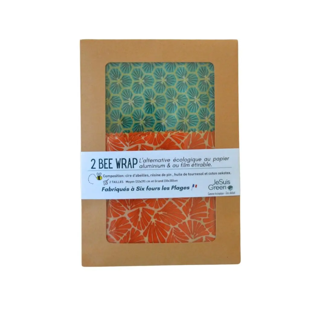 Bee Wrap Reusable and zero waste packaging 2 duo sizes M (22*29cm), L (30cm * 30cm)