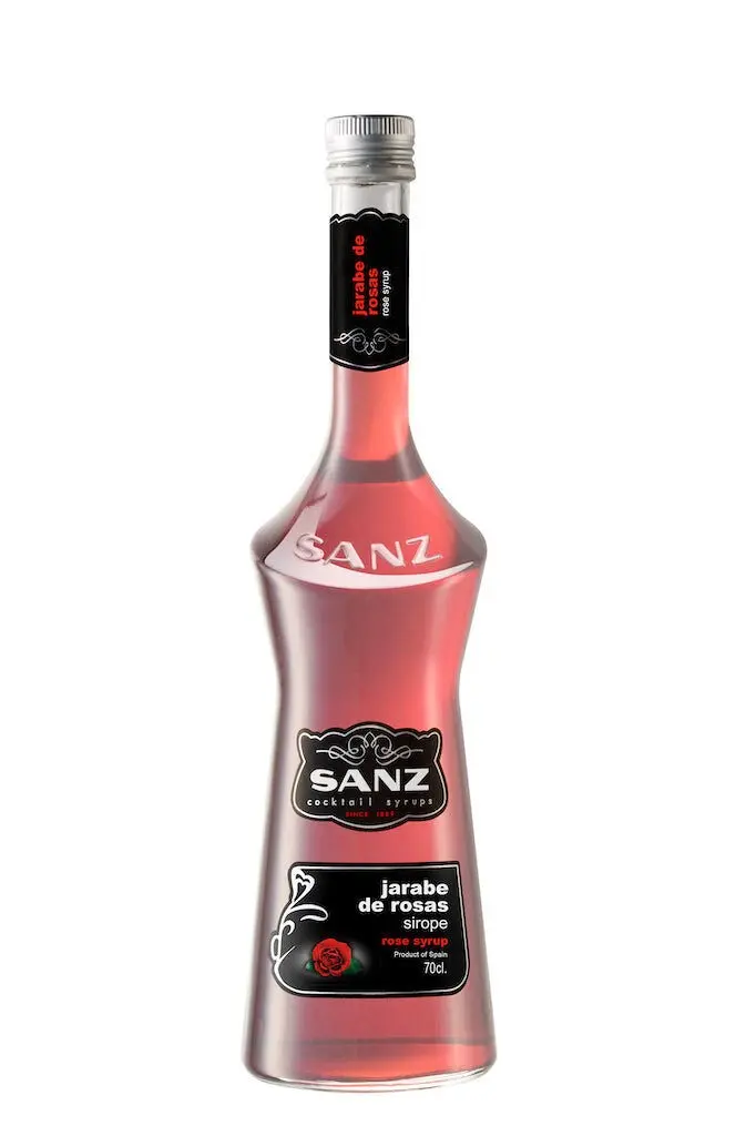 Rose syrup Sanz 0.7l – with natural rose extract, for cocktails & desserts
