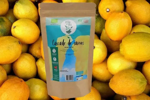 Grüner Tee mit Zitrone und Minze – Kaskade der Aromen – 80 g Beutel mit losen Blättern