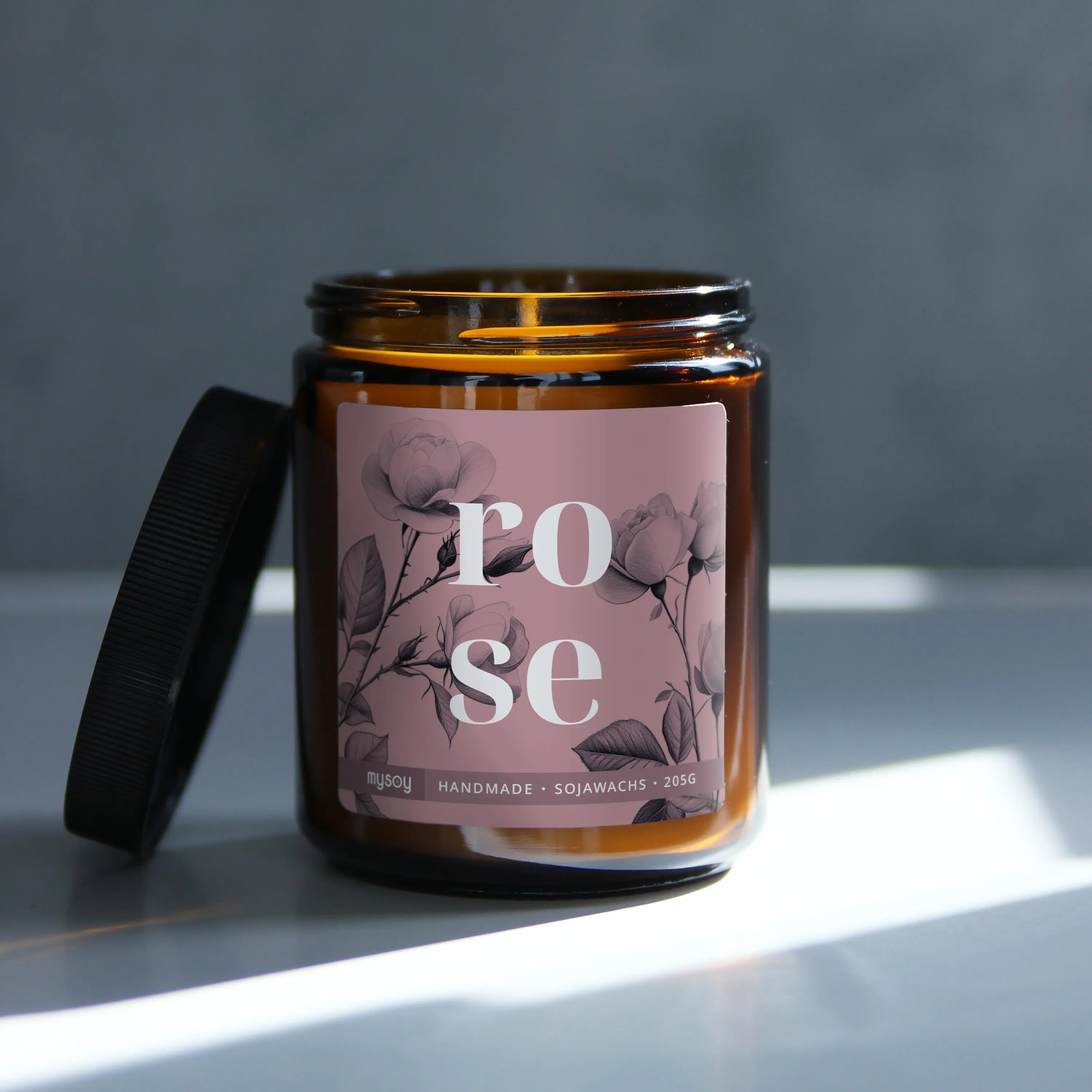 blooom scented candle in a glass | Rose